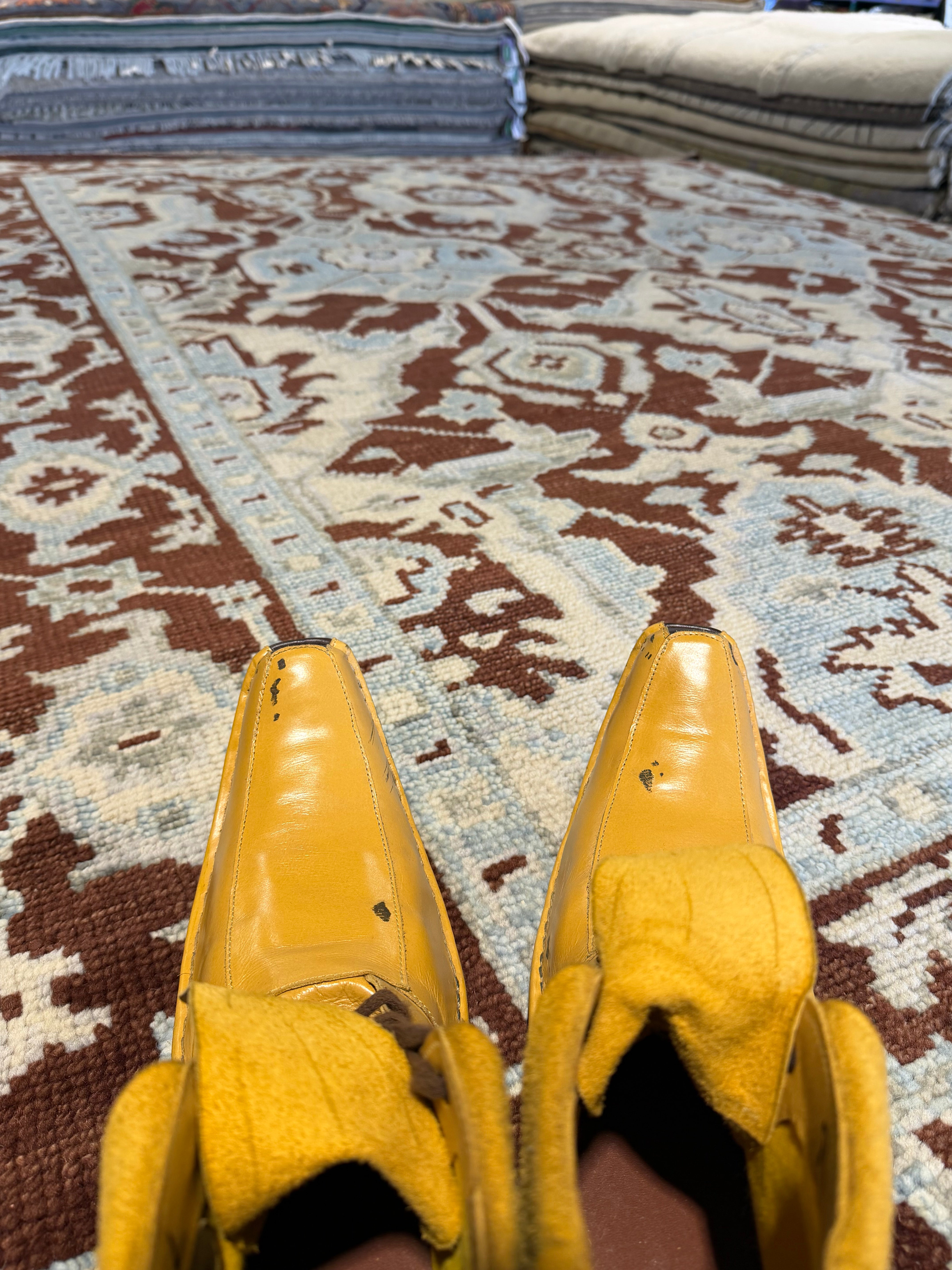 Sister Parish 8x10 Red Hand-Knotted Oushak Rug