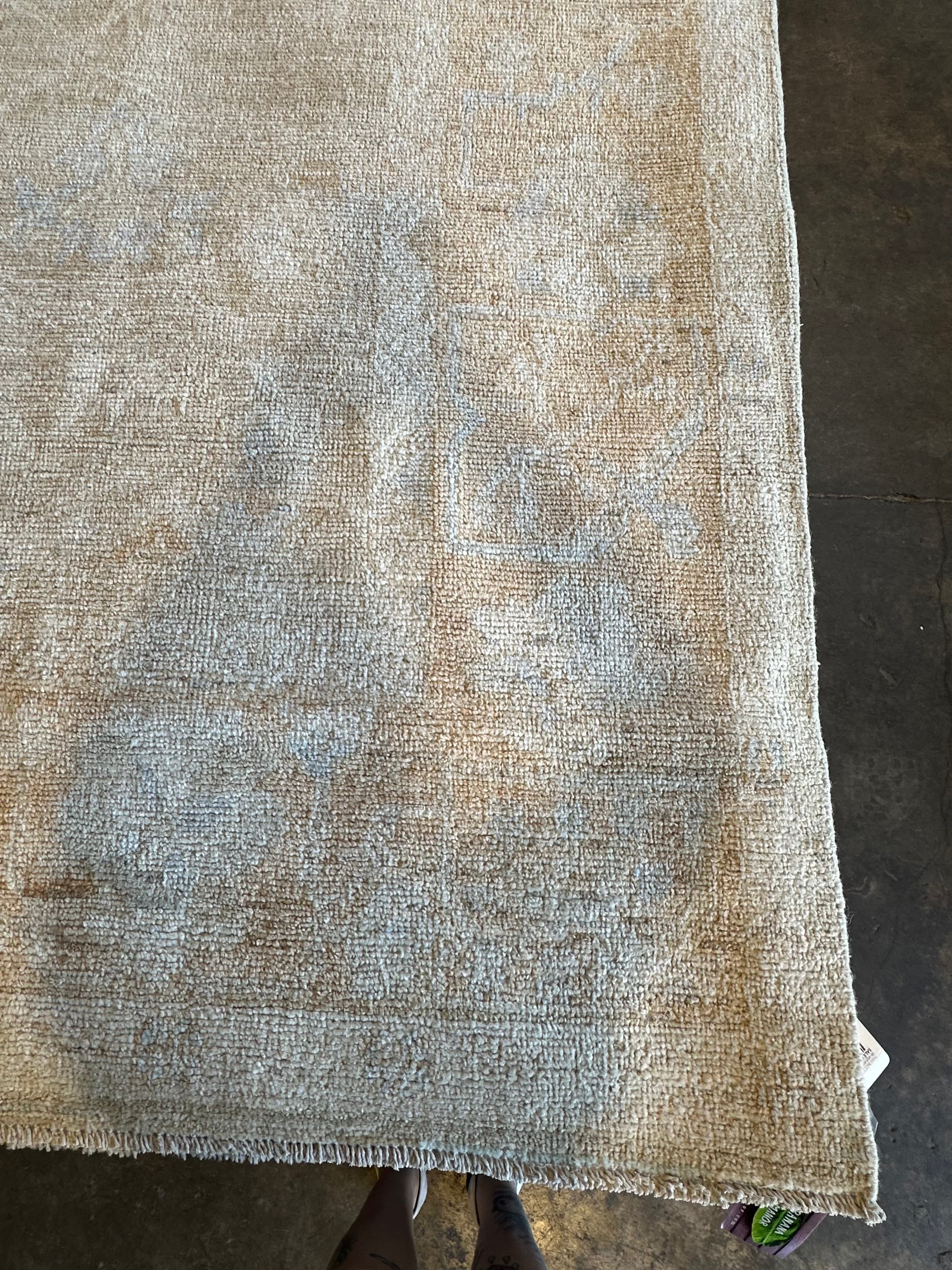 Valerie 8.10x11.6 Cream Whitewashed Afghani Oushak Rug