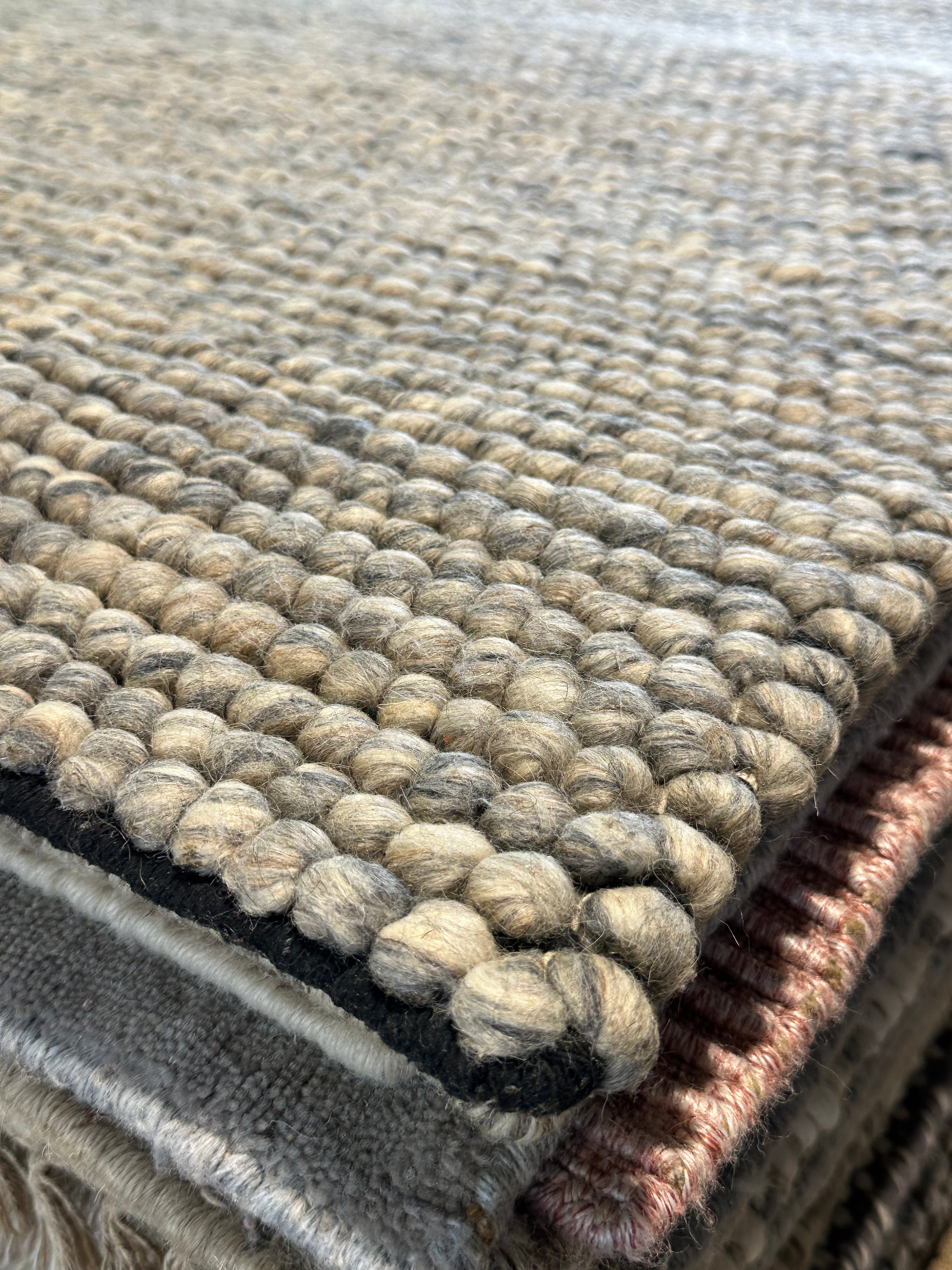 Justin Budfuloski 6.6x9.3 Grey Handwoven Modern Rug