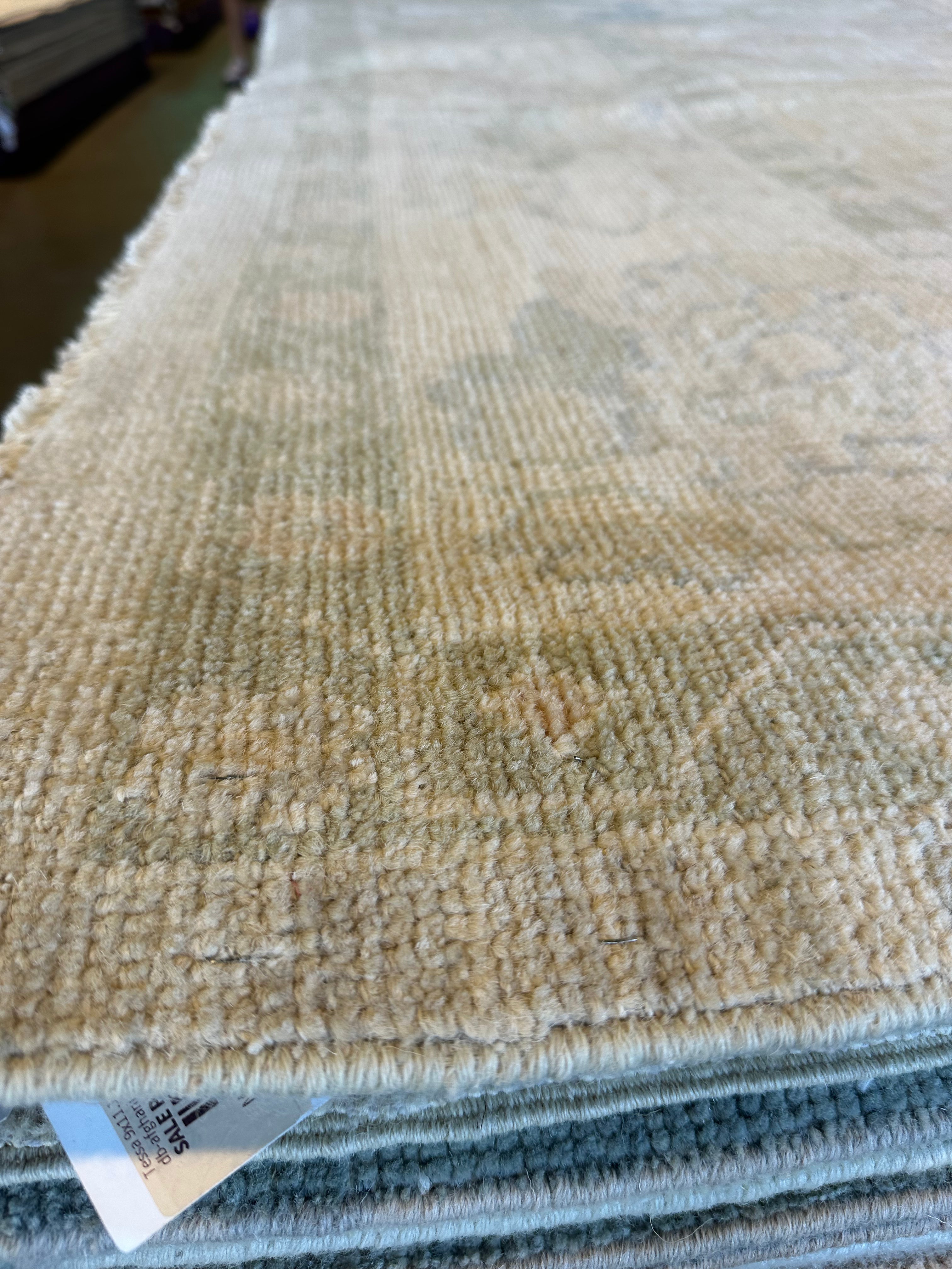 Amanda Fix 8.10x11.10 Grey Green Whitewashed Afghani Oushak Rug