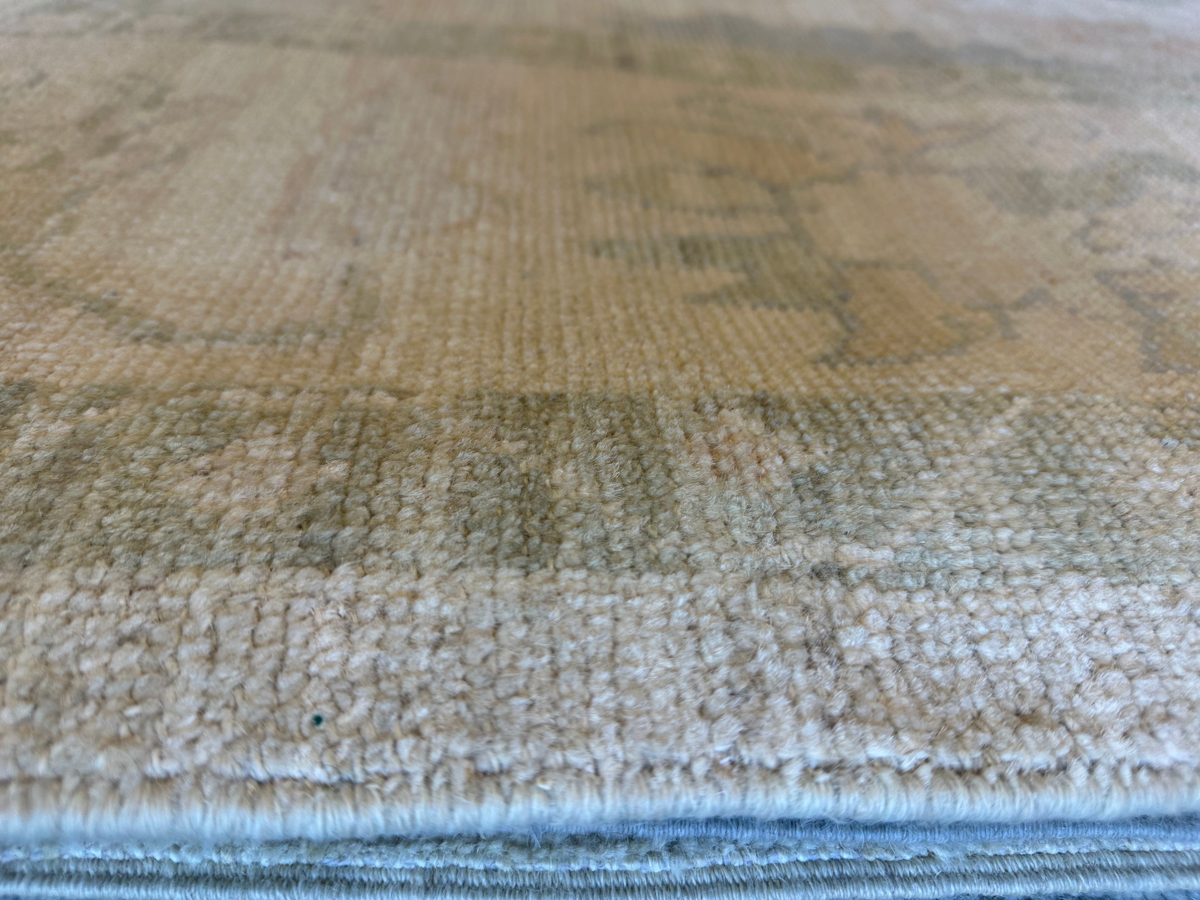 Amanda Fix 8.10x11.10 Grey Green Whitewashed Afghani Oushak Rug