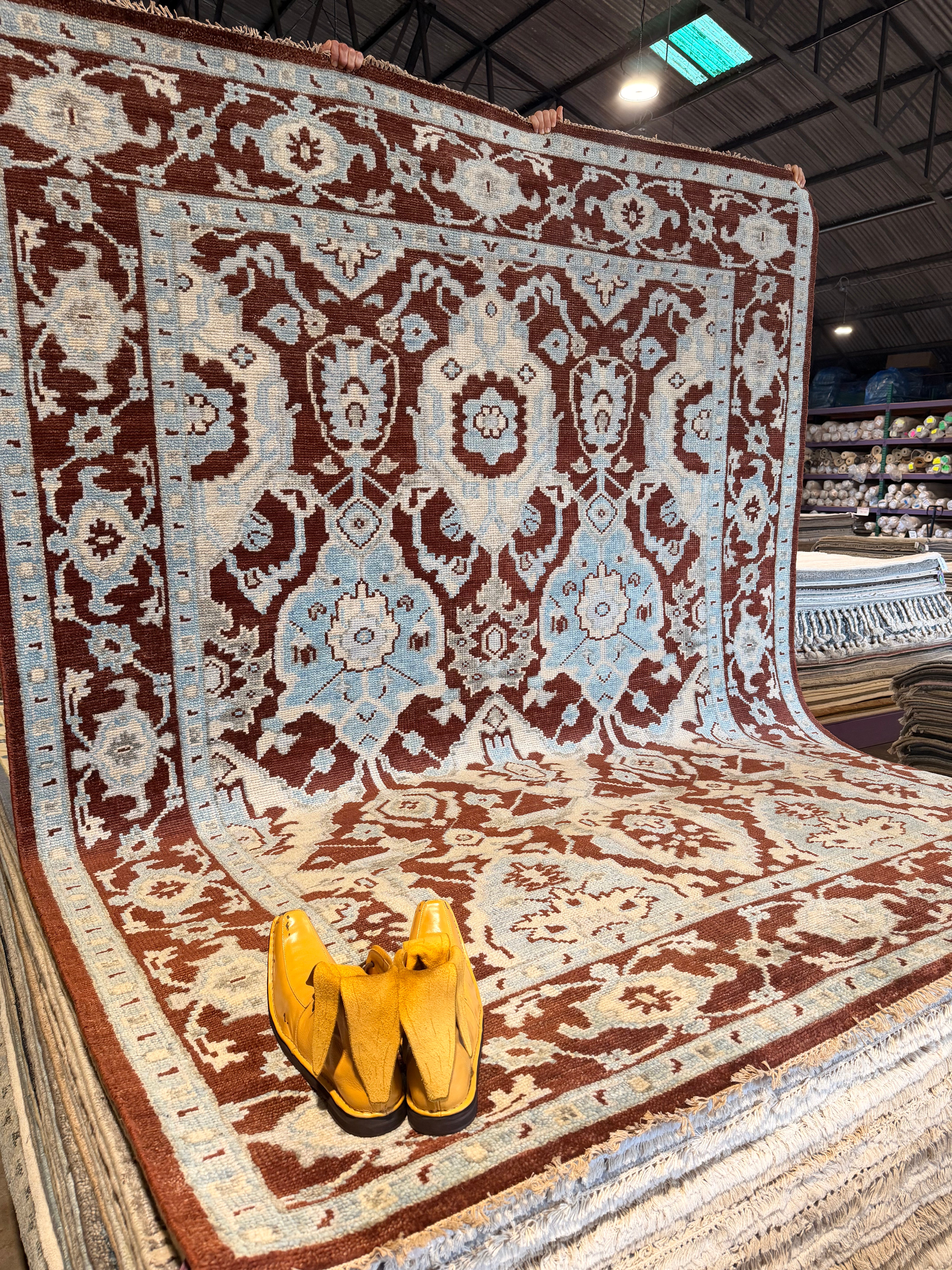 Sister Parish 8x10 Red Hand-Knotted Oushak Rug