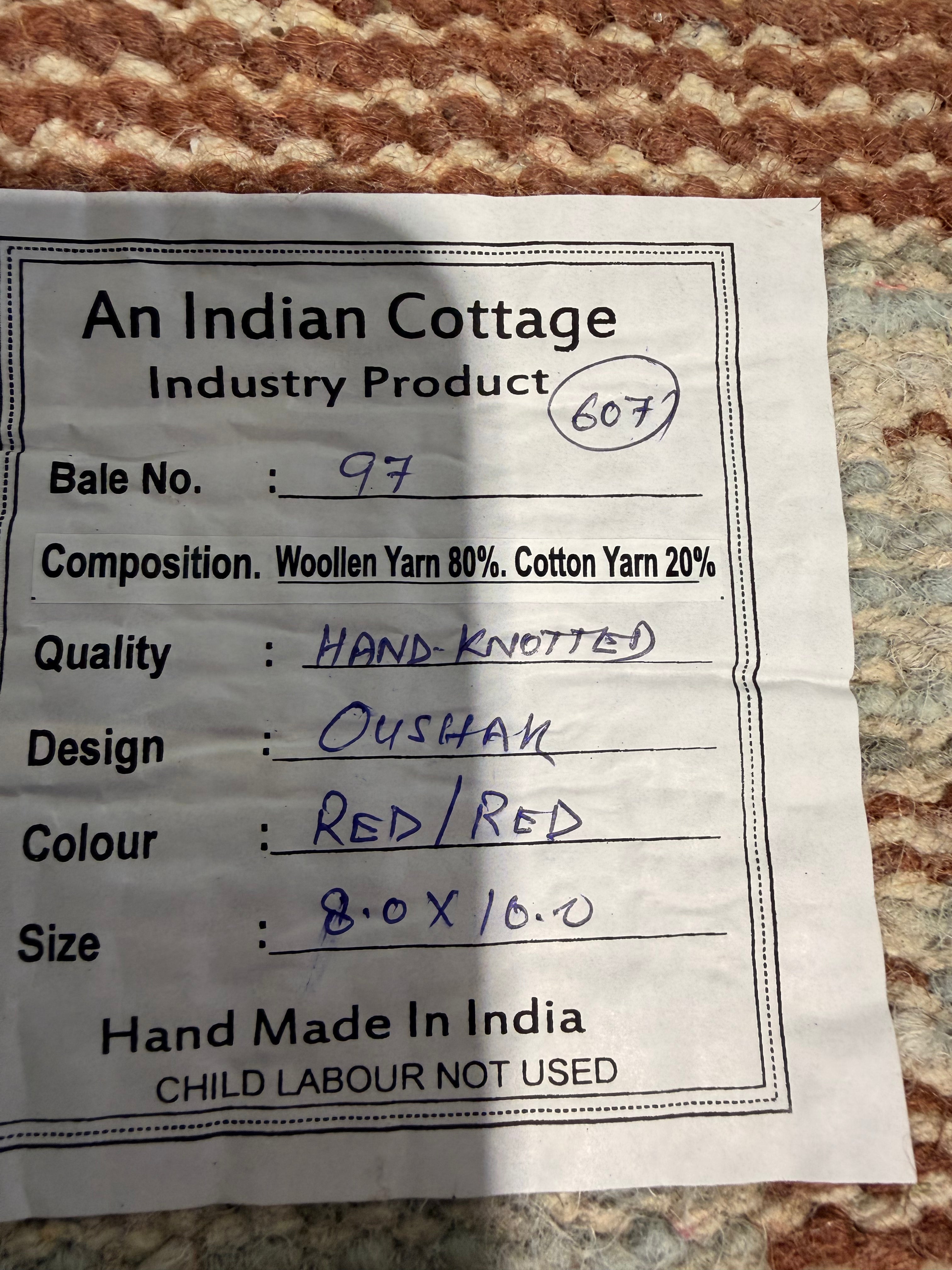 Sister Parish 8x10 Red Hand-Knotted Oushak Rug