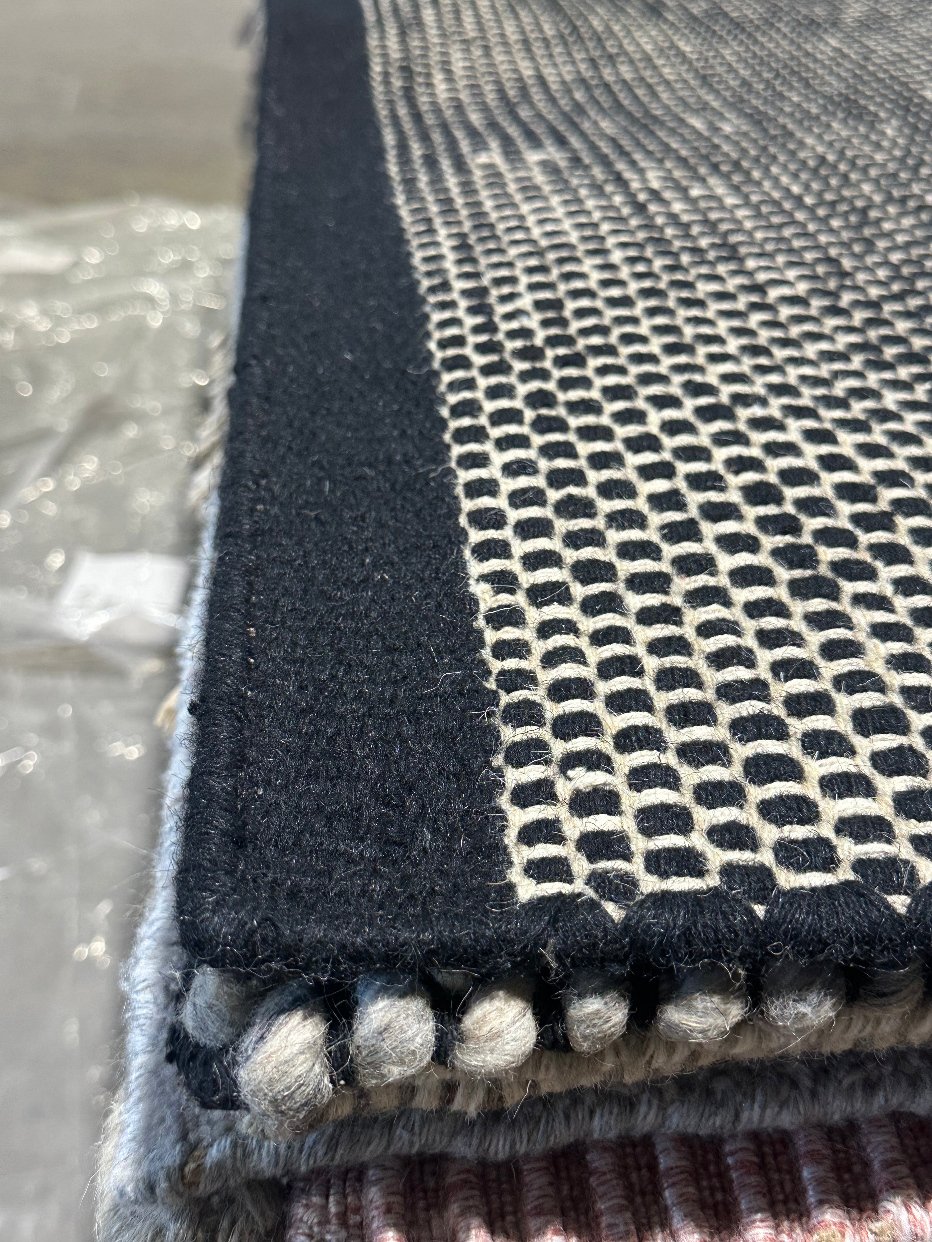 Jeremy Newy 6x7.6 Black Handwoven Modern Rug