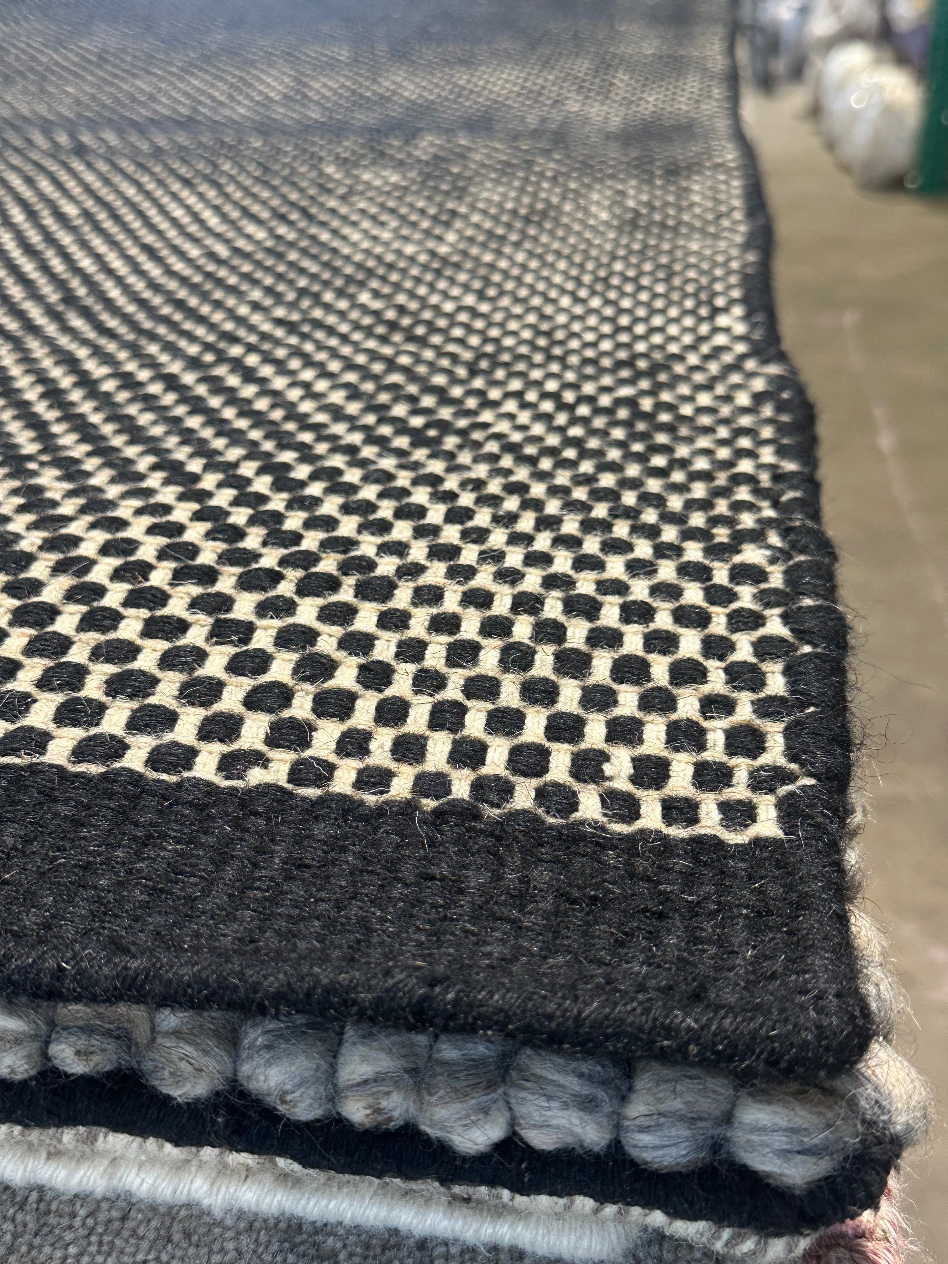 Jeremy Newy 6x7.6 Black Handwoven Modern Rug