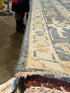 Florence Knoll 8x10 Blue Hand-Knotted Oushak Rug