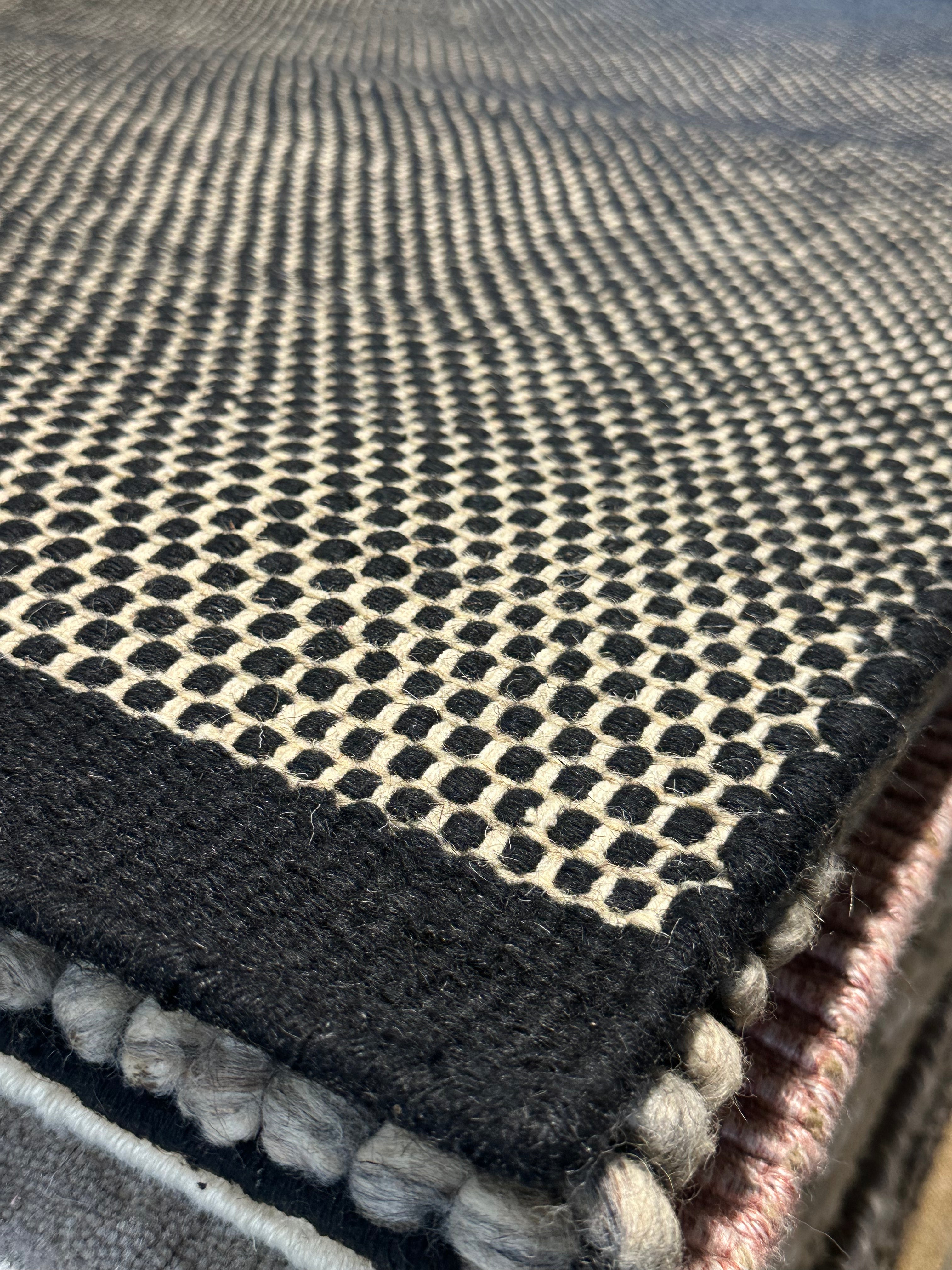 Jeremy Newy 6x7.6 Black Handwoven Modern Rug