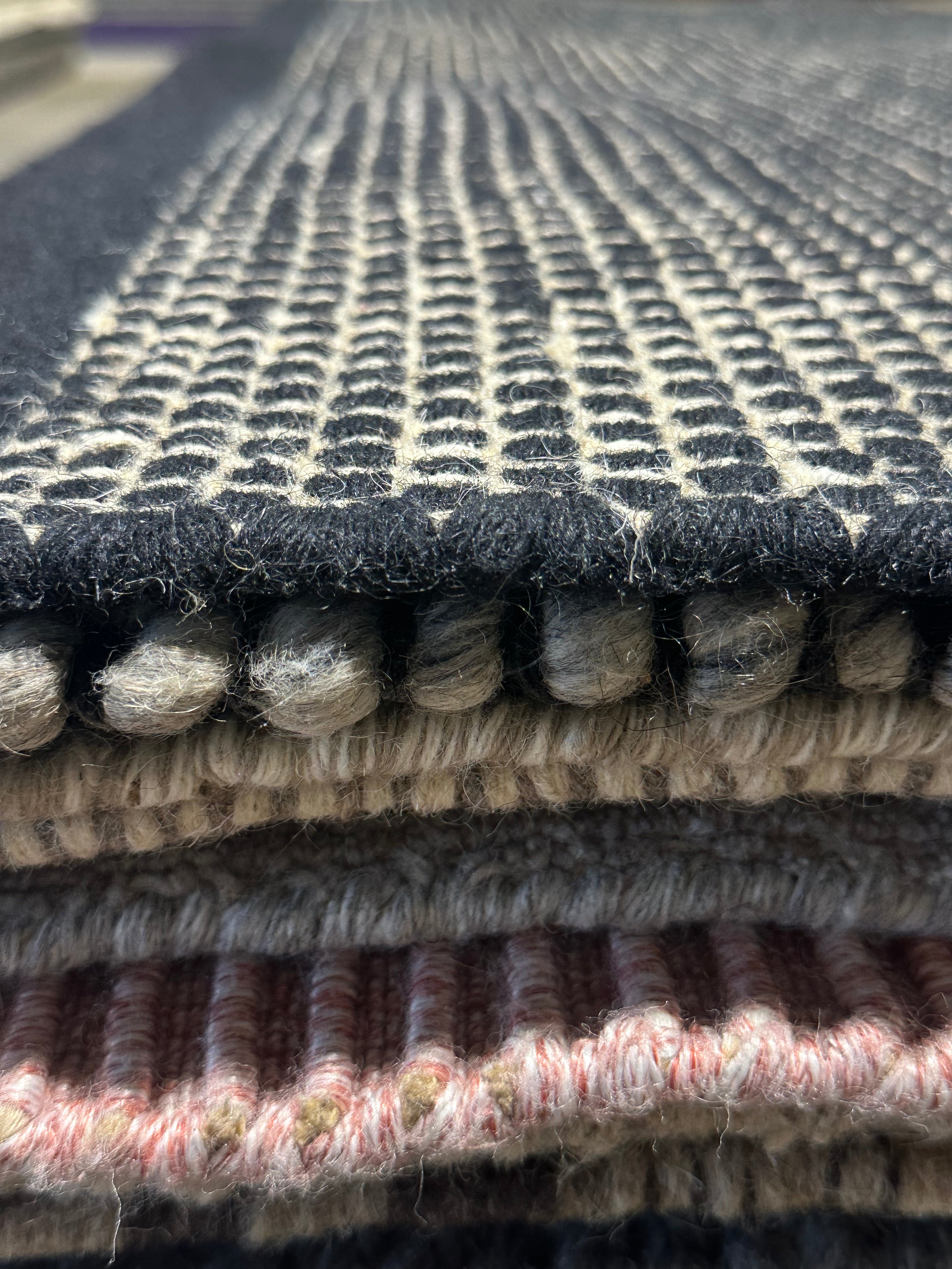 Jeremy Newy 6x7.6 Black Handwoven Modern Rug