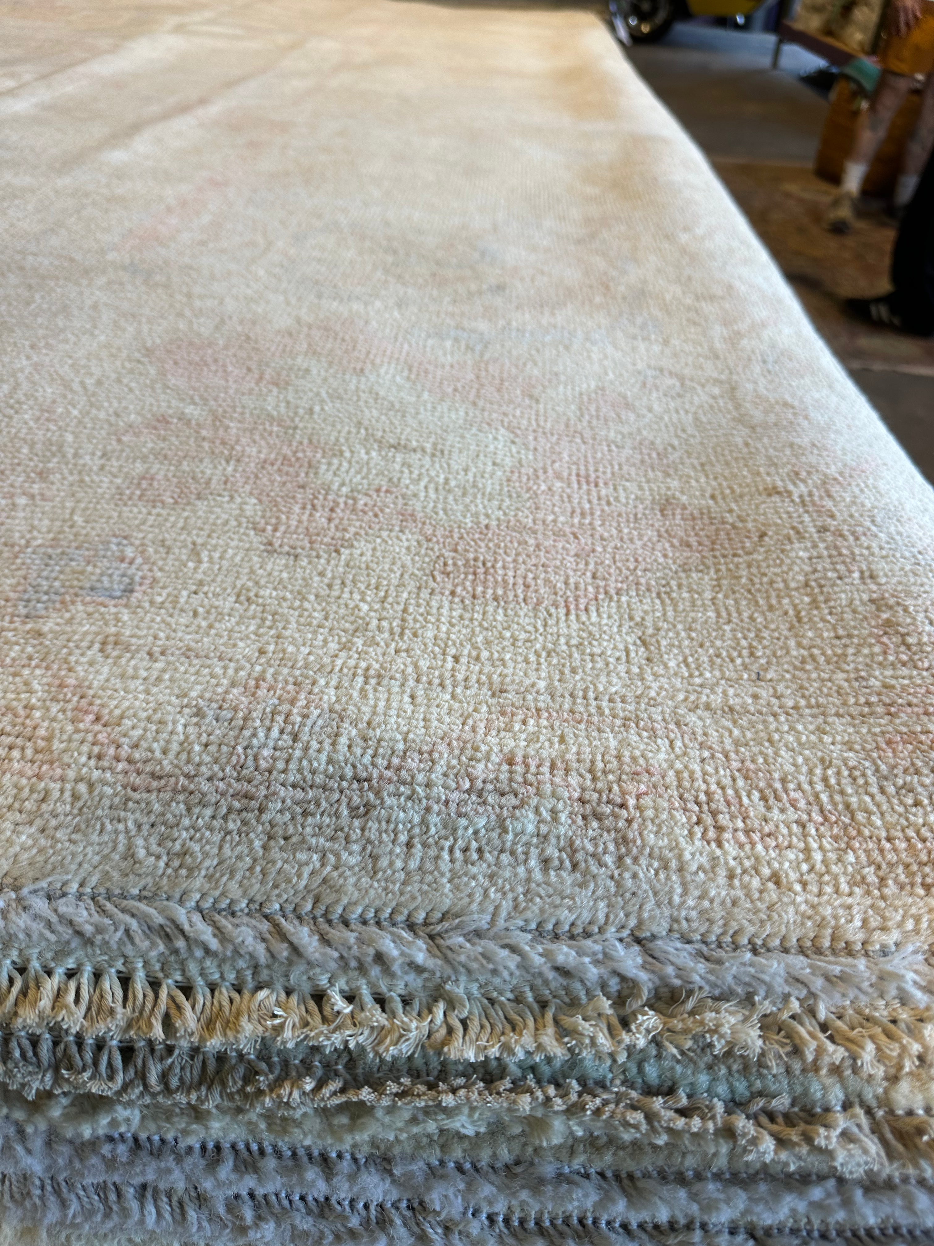 Norah 8.8x11.6 Cream Pink Whitewashed Afghani Oushak Rug
