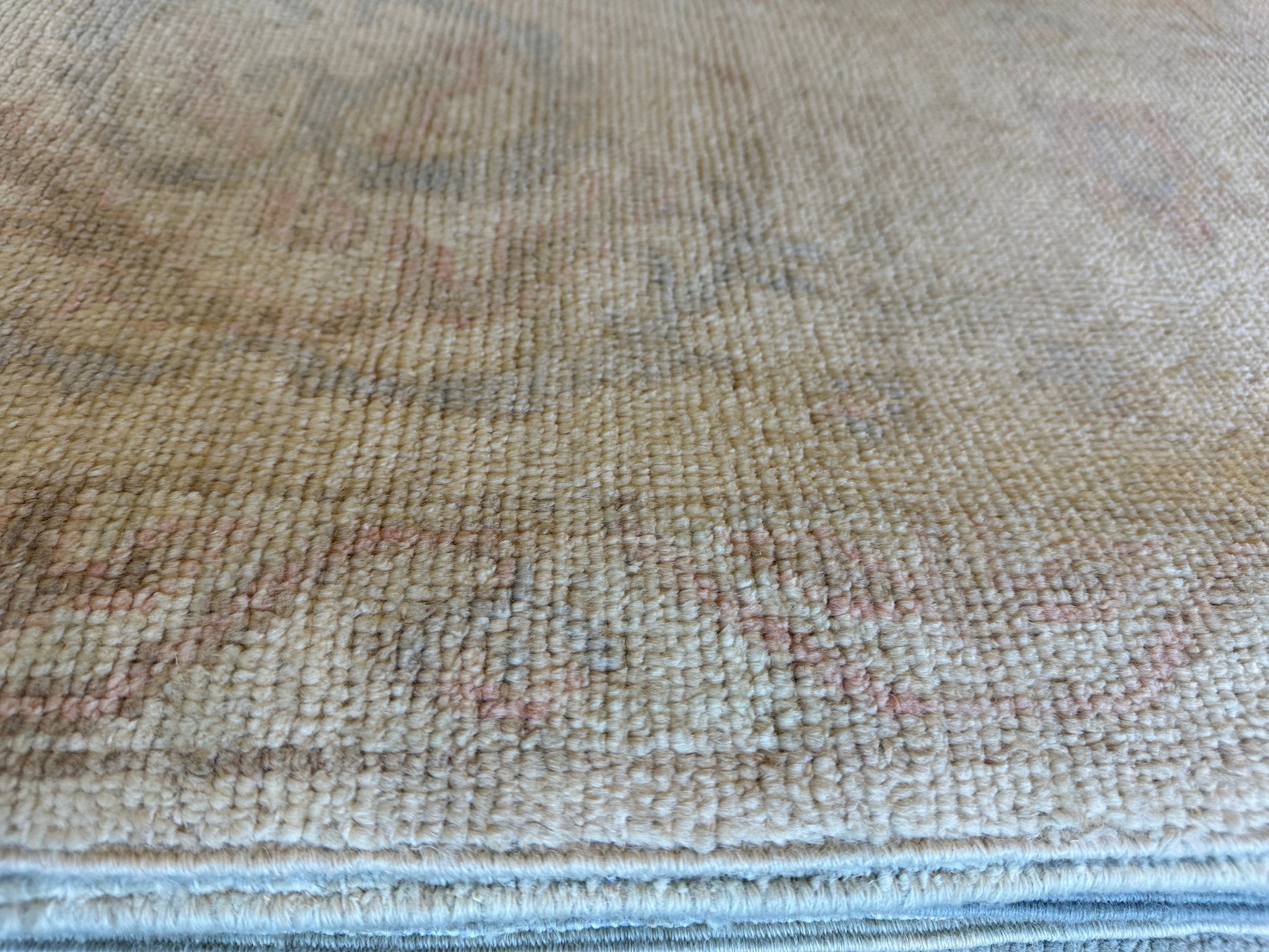 Norah 8.8x11.6 Cream Pink Whitewashed Afghani Oushak Rug