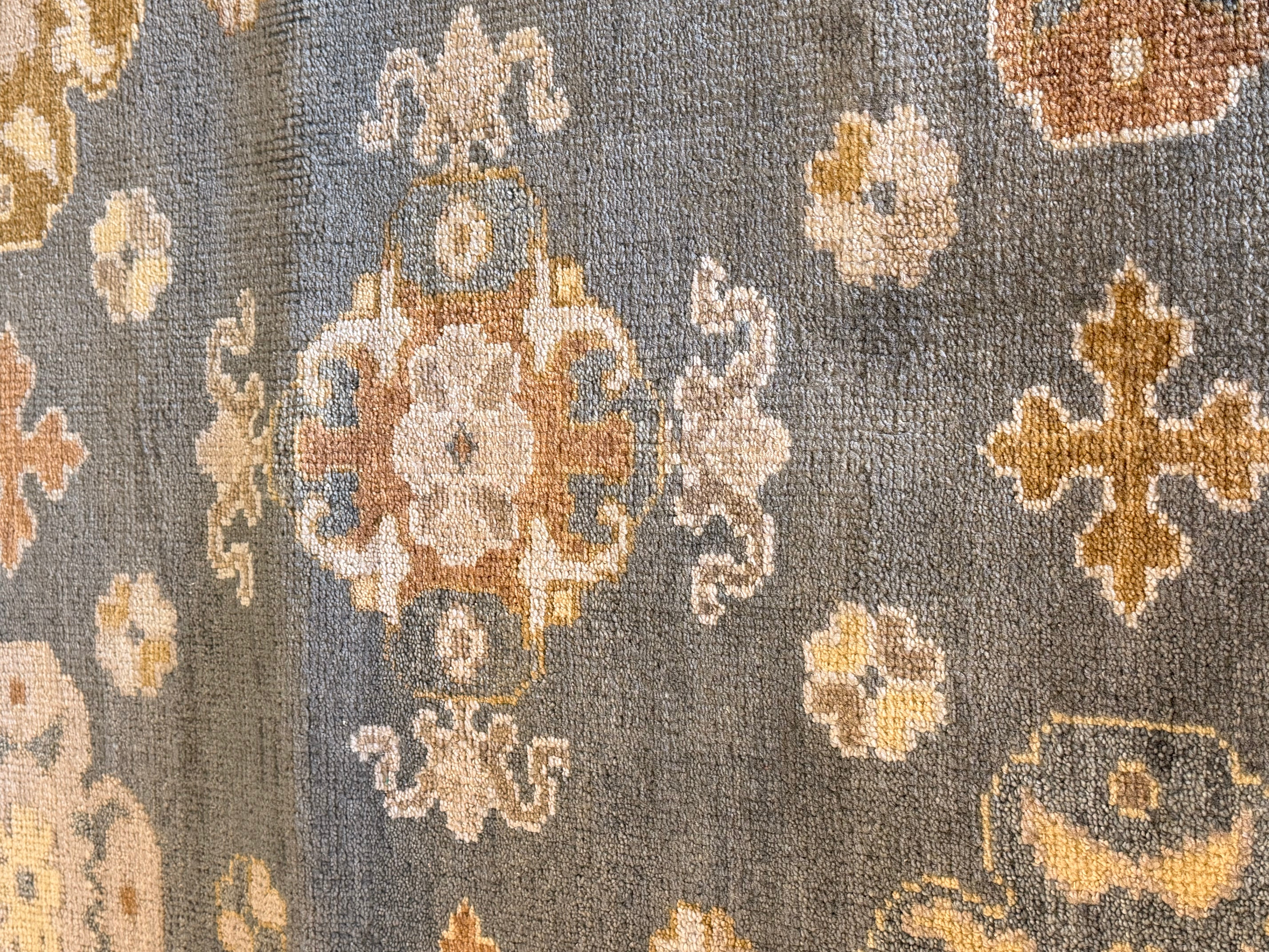 Dvira Ovadia 8x10 Grey and Tan Hand-Knotted Oushak Rug