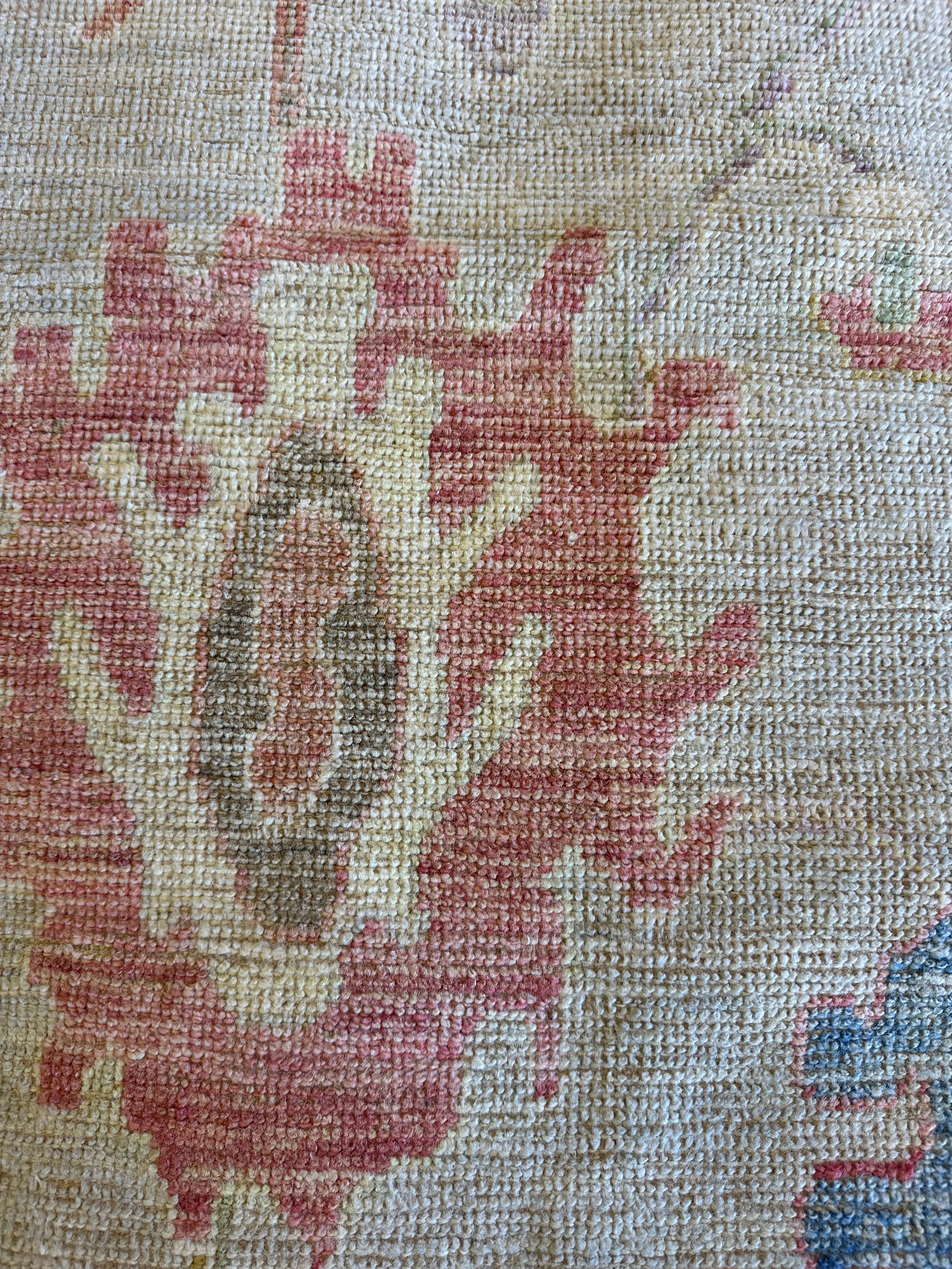 Corinne de Berry 8.10x11.7 Light Blue Red Whitewashed Afghani Oushak Rug