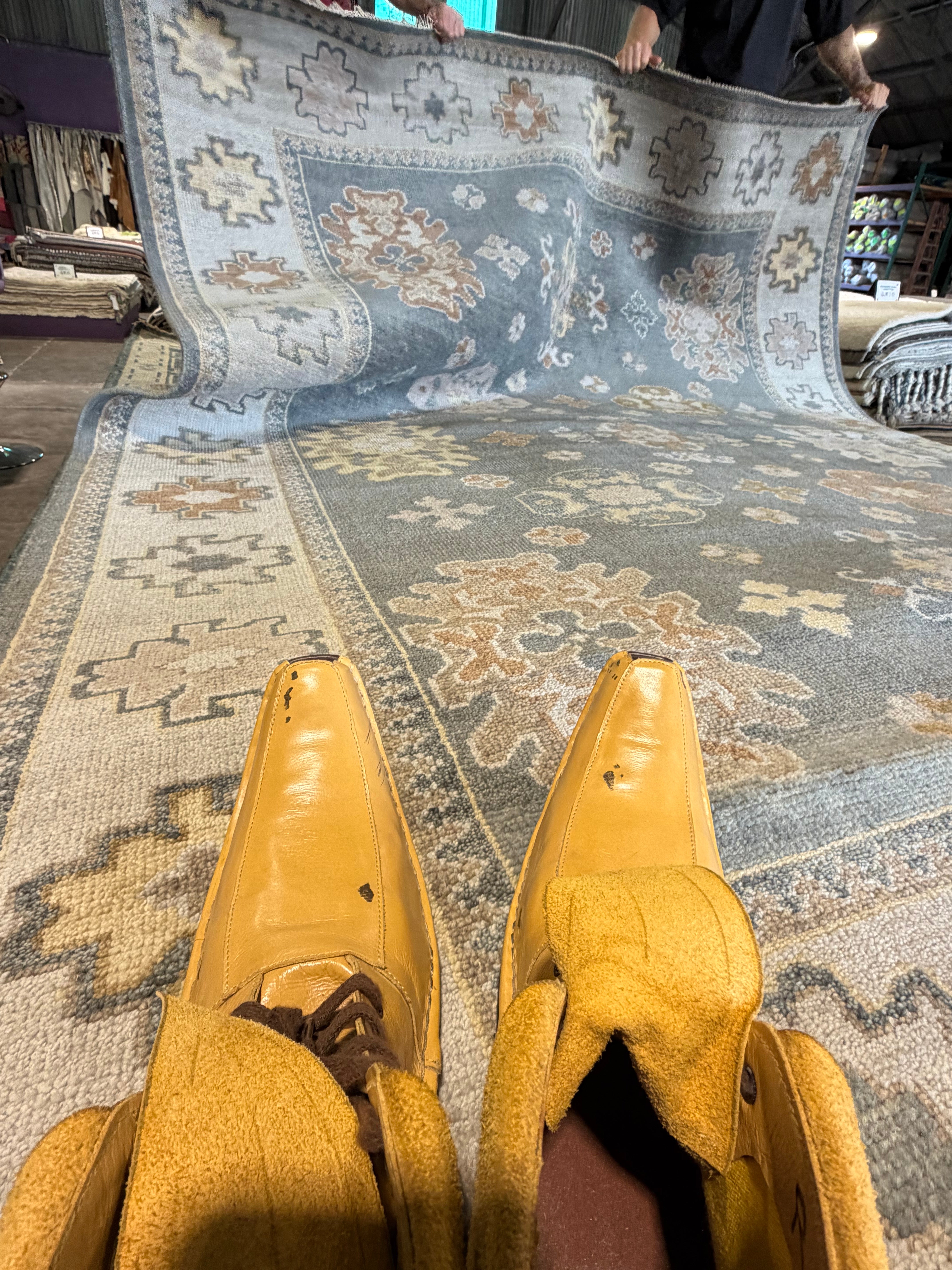 Dvira Ovadia 8x10 Grey and Tan Hand-Knotted Oushak Rug