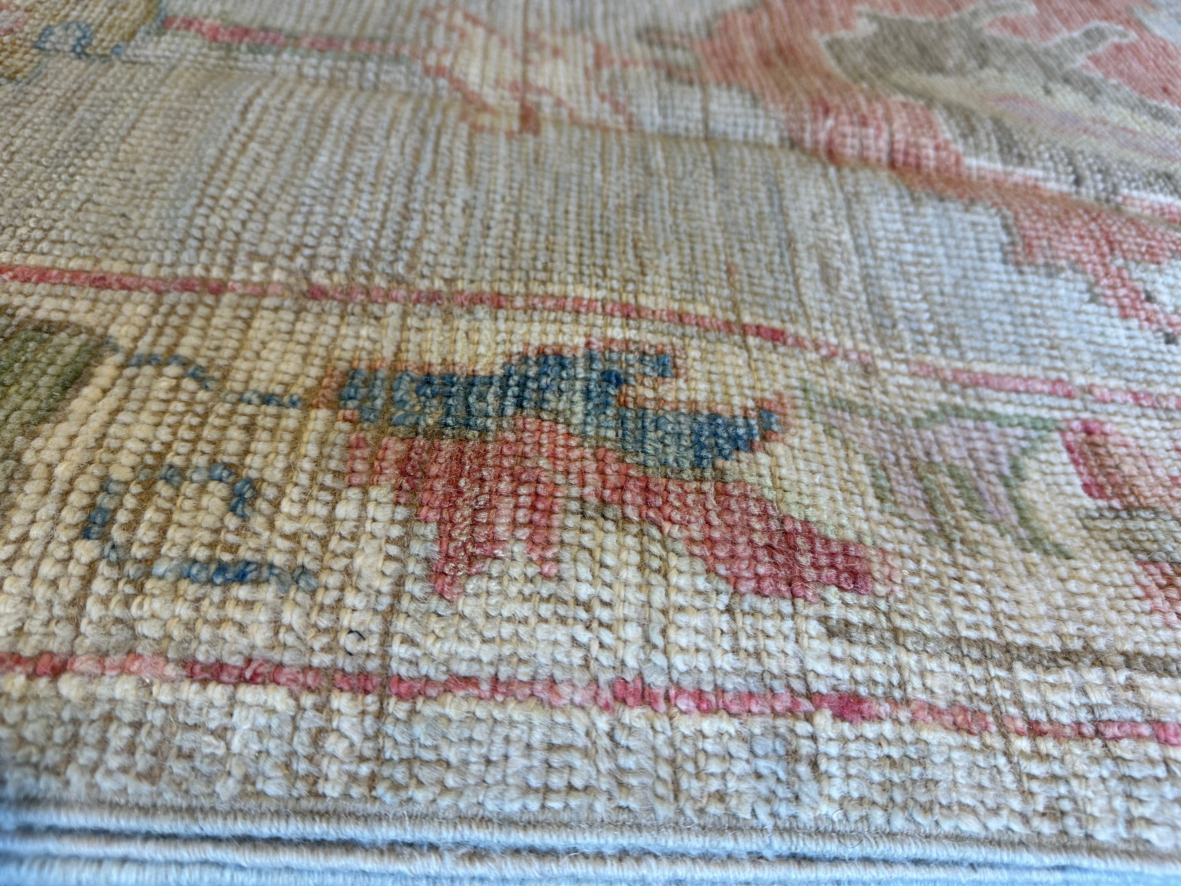 Corinne de Berry 8.10x11.7 Light Blue Red Whitewashed Afghani Oushak Rug