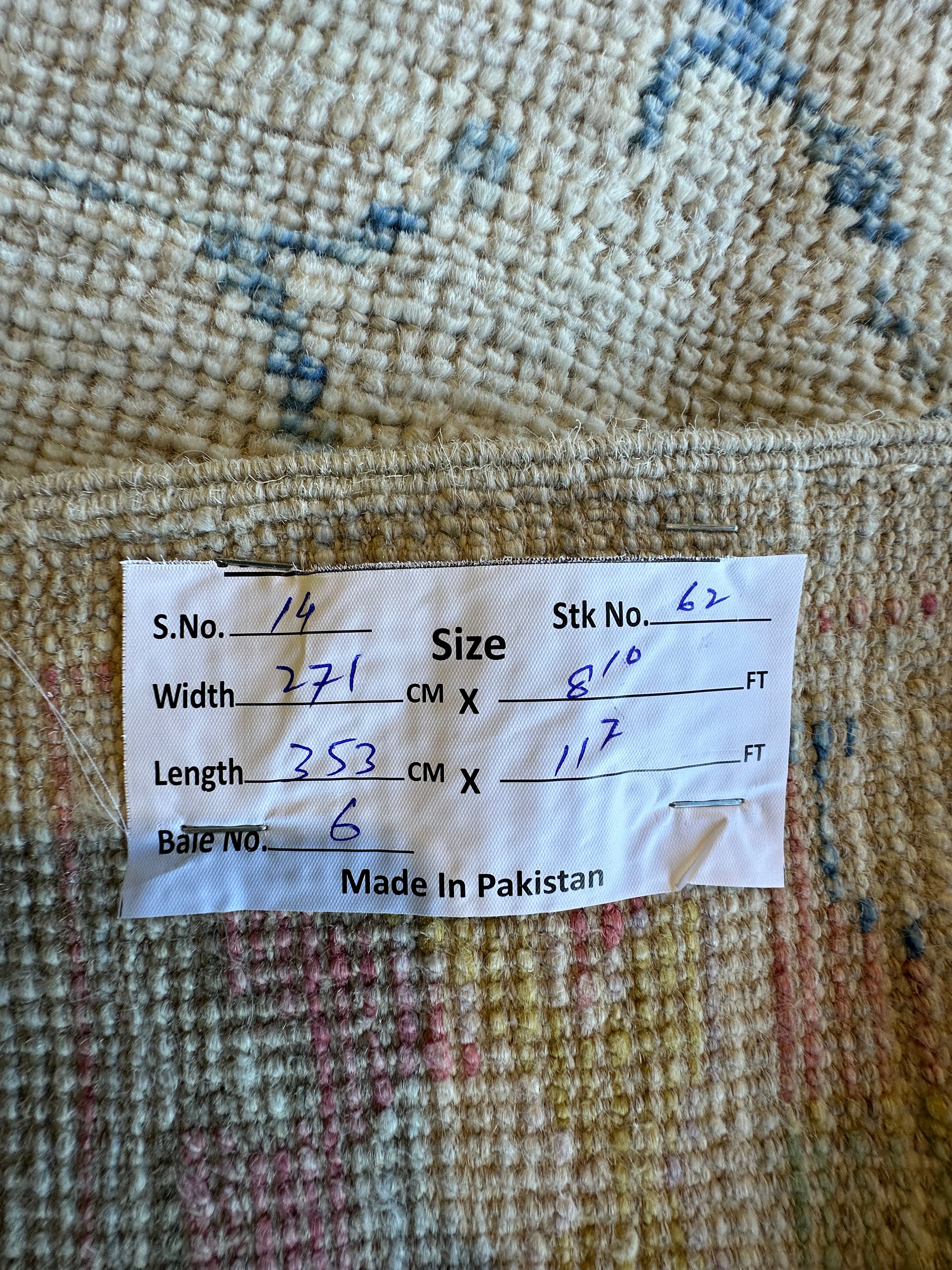 Corinne de Berry 8.10x11.7 Light Blue Red Whitewashed Afghani Oushak Rug