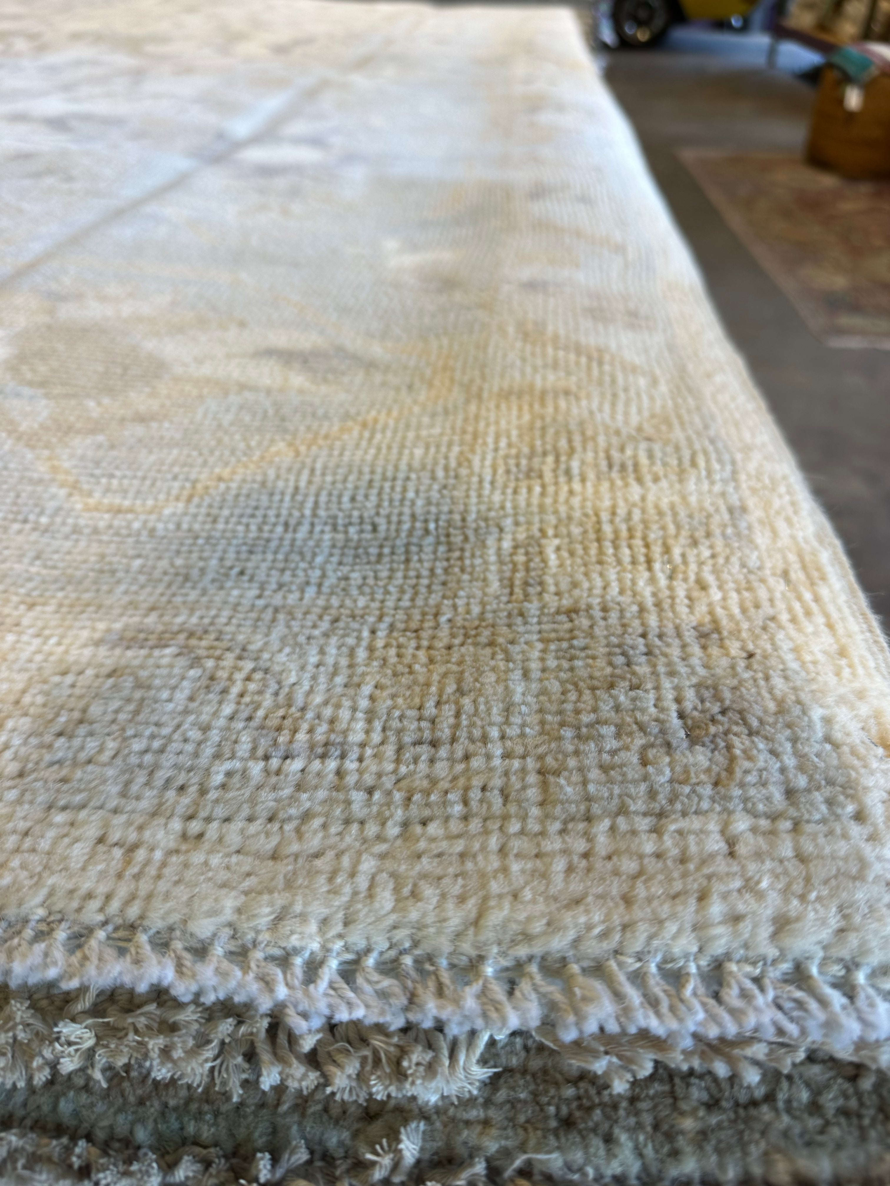 Kayla Dobilas 9.1x12.2 Light Blue Whitewashed Afghani Oushak Rug