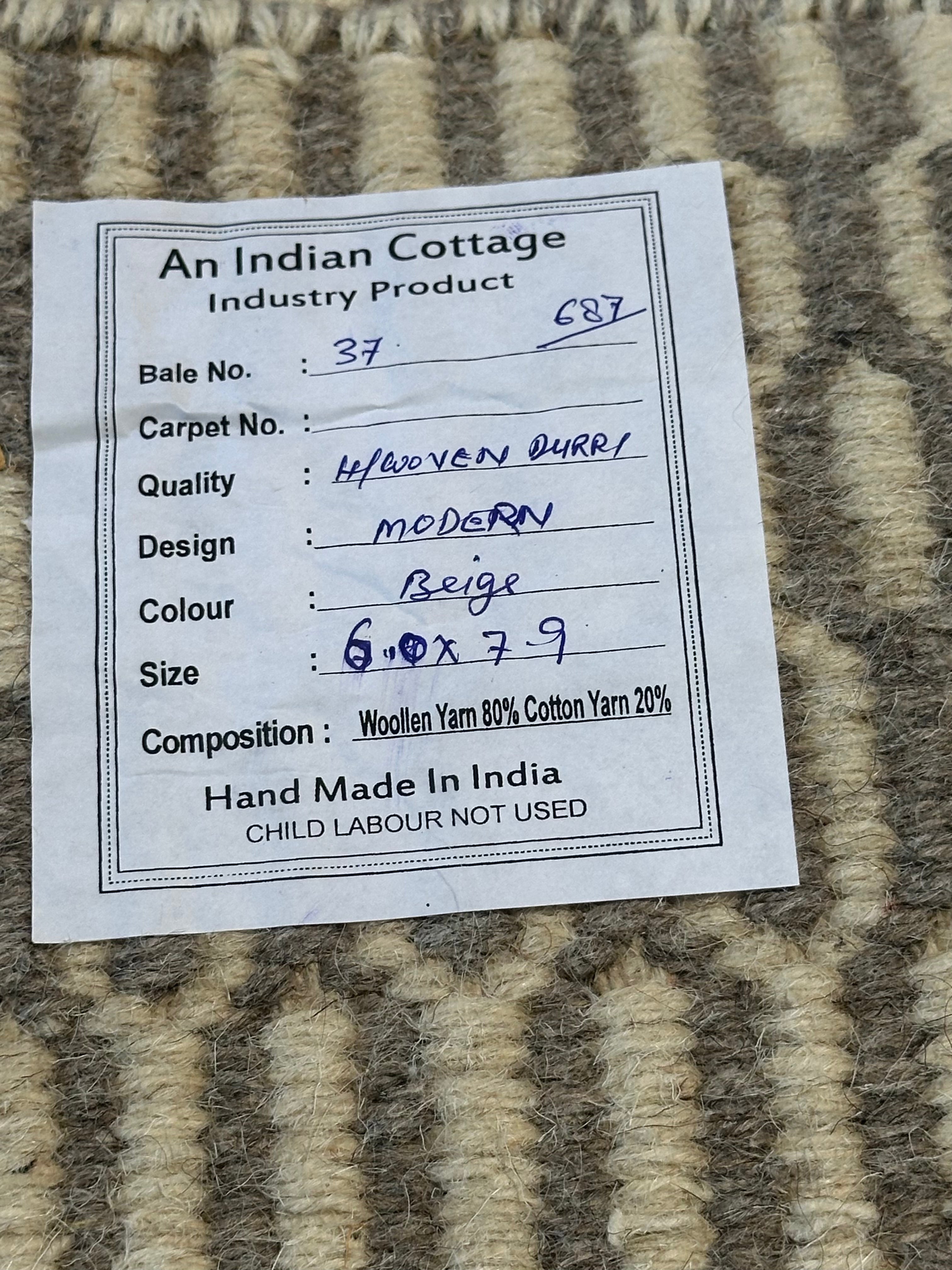 Brian Boyton 6x7.9 Grey Handwoven Modern Rug