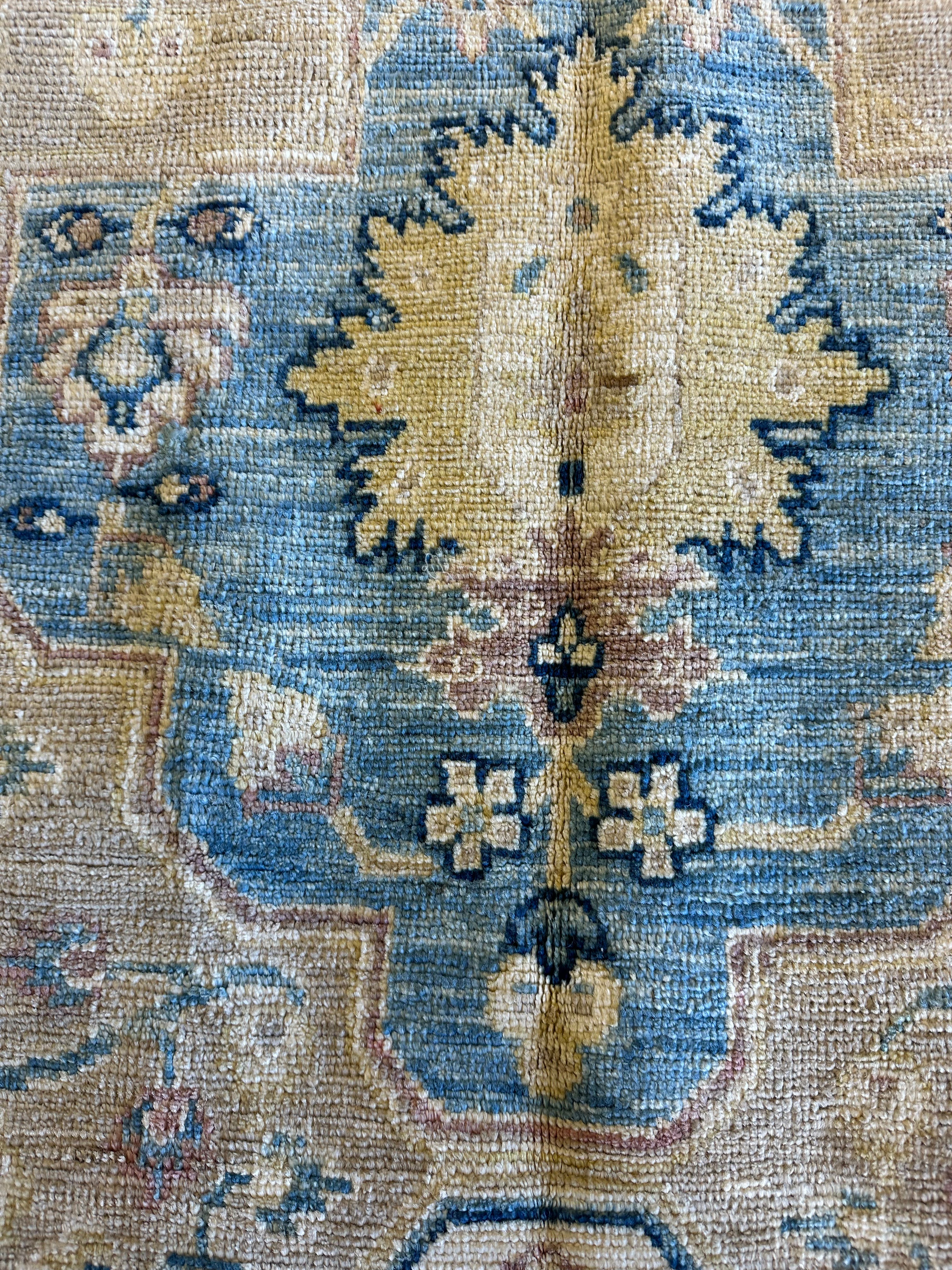 Alexandra Ulanova 9.8x13.3 Blue Whitewashed Afghani Oushak Rug