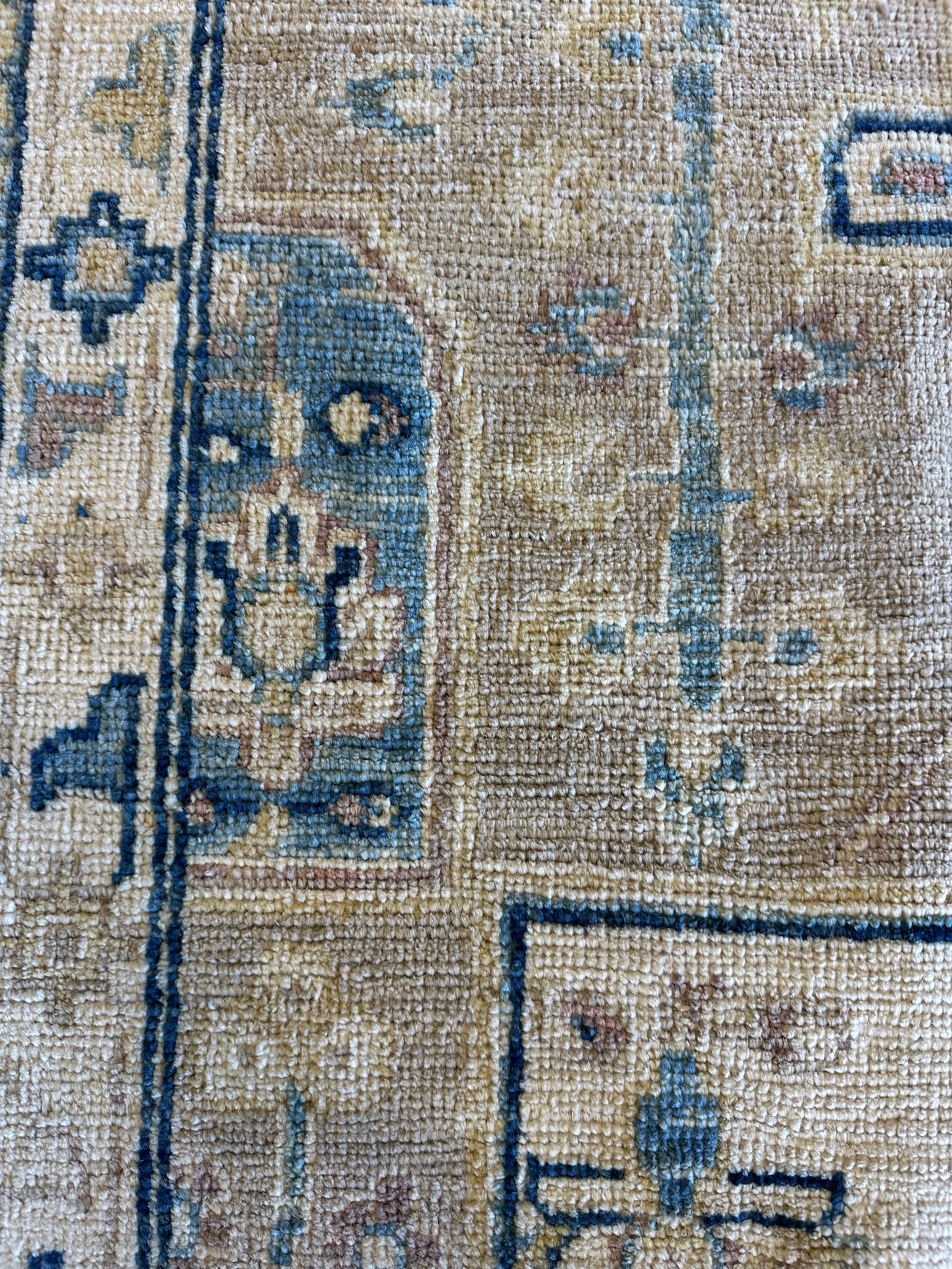 Alexandra Ulanova 9.8x13.3 Blue Whitewashed Afghani Oushak Rug
