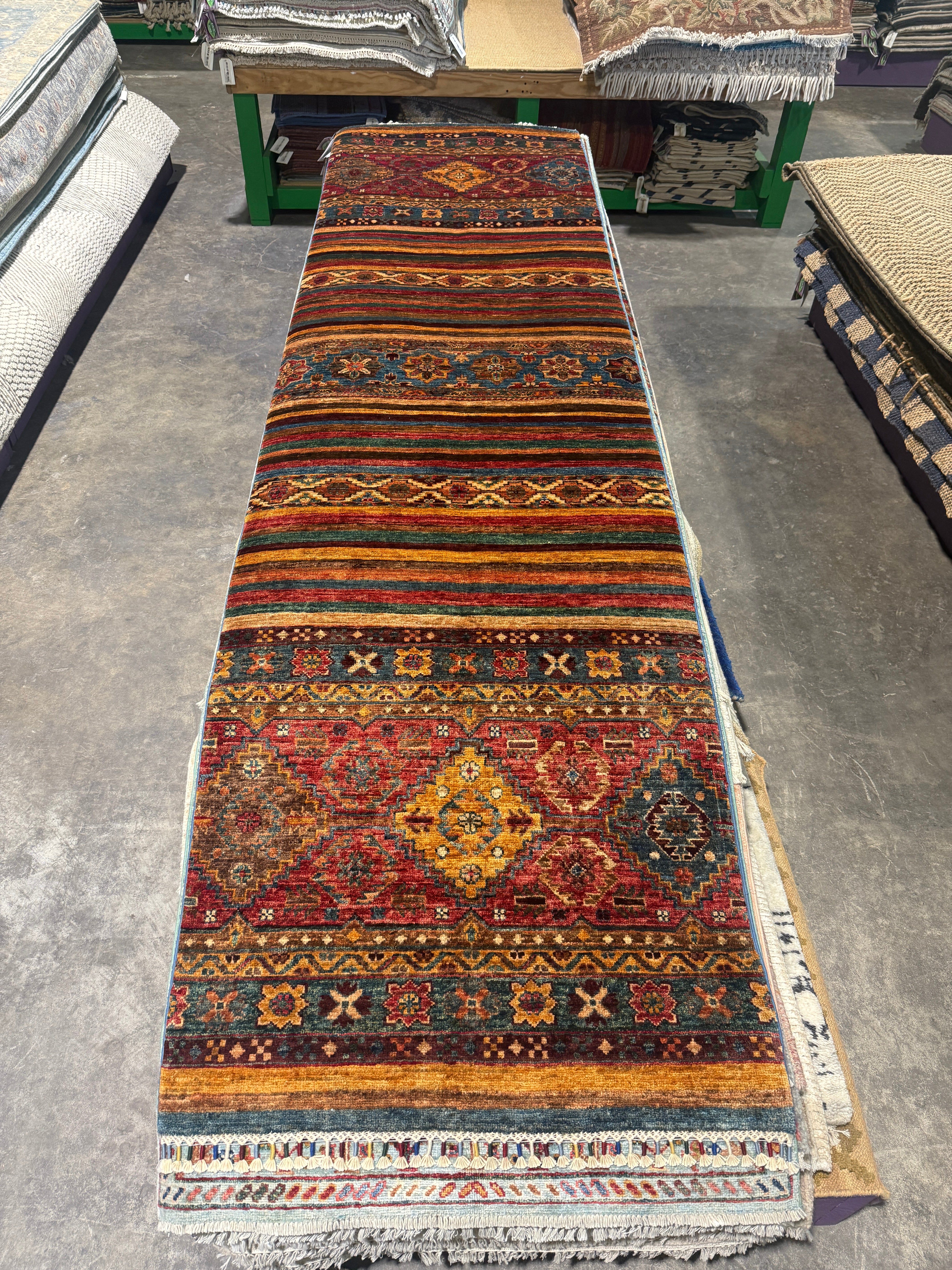 Molly Gordon 2.8x9.9 Colorful Afghani Khorjin Runner