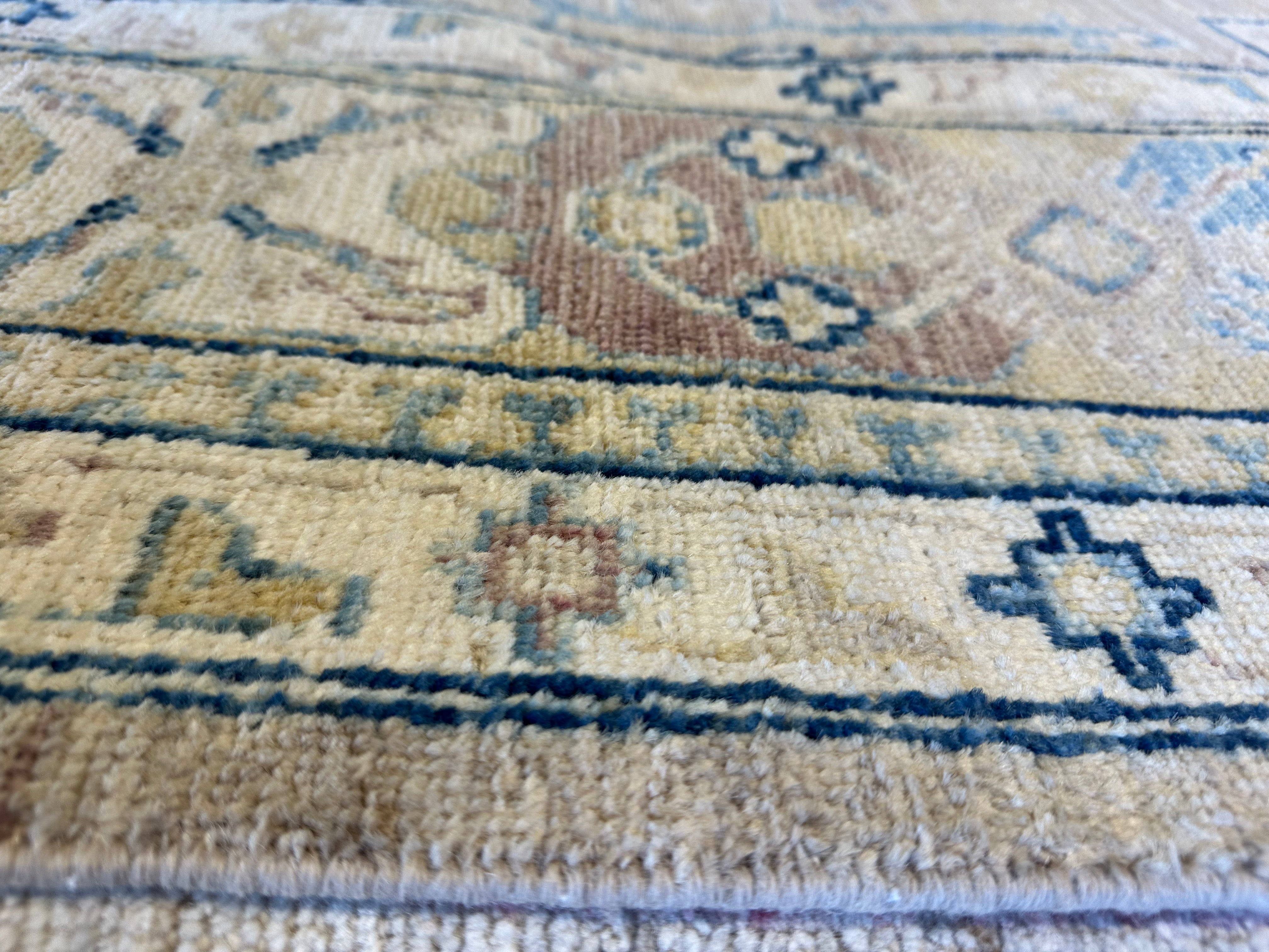 Alexandra Ulanova 9.8x13.3 Blue Whitewashed Afghani Oushak Rug