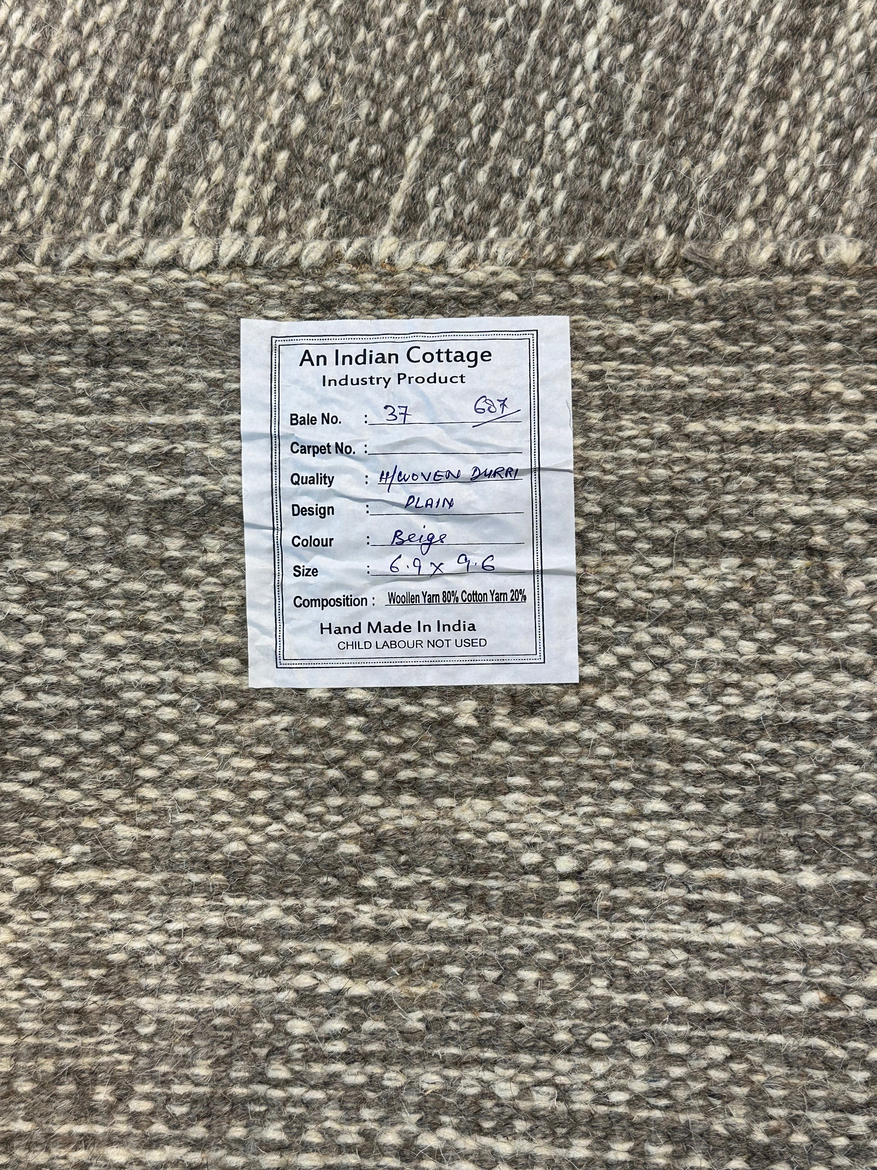 Brett Manheim 6.9x9.6 Grey Handwoven Modern Rug