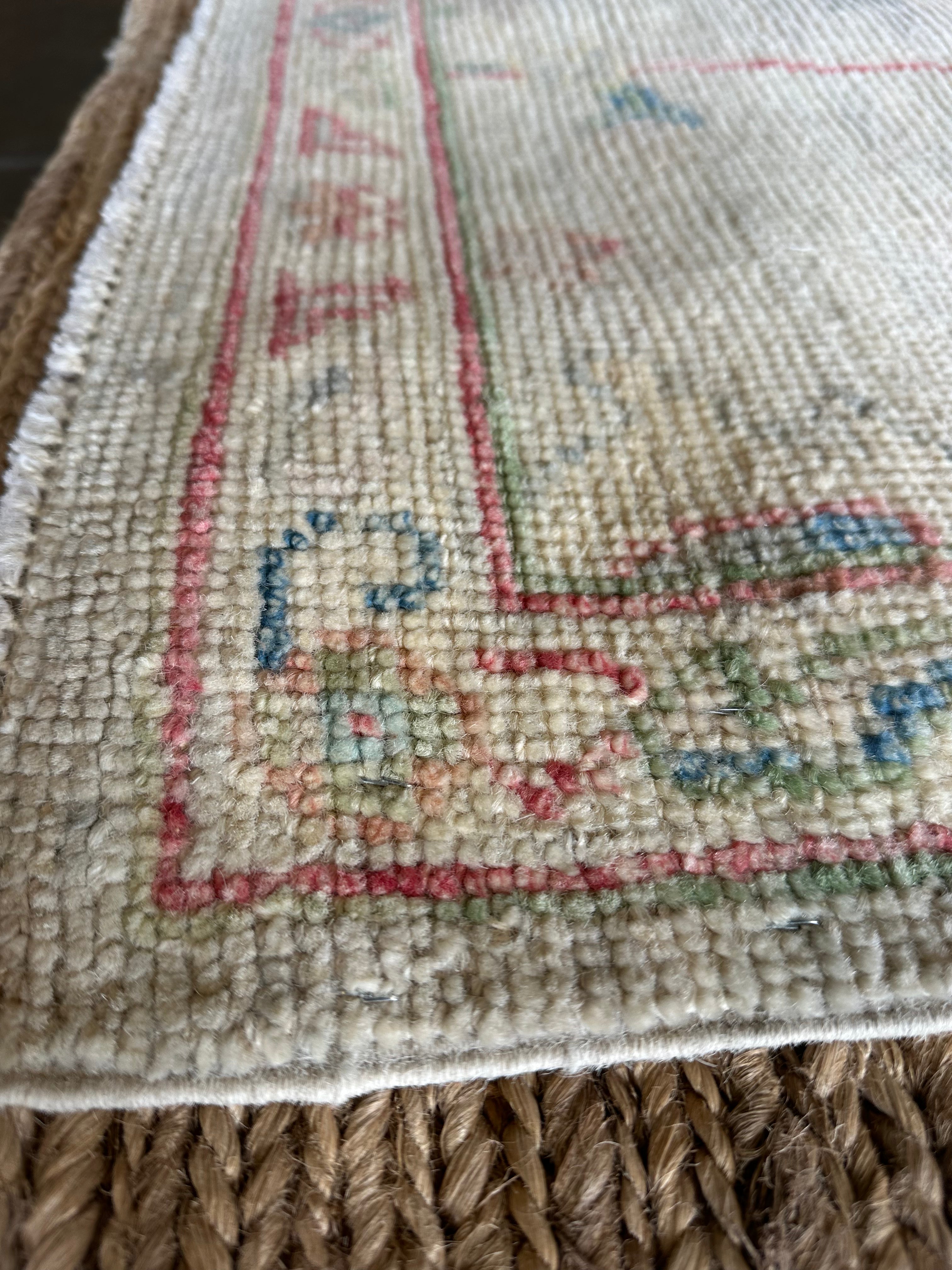 Jodie Elliott 3x9.10 Grey Red Whitewashed Afghani Oushak Runner