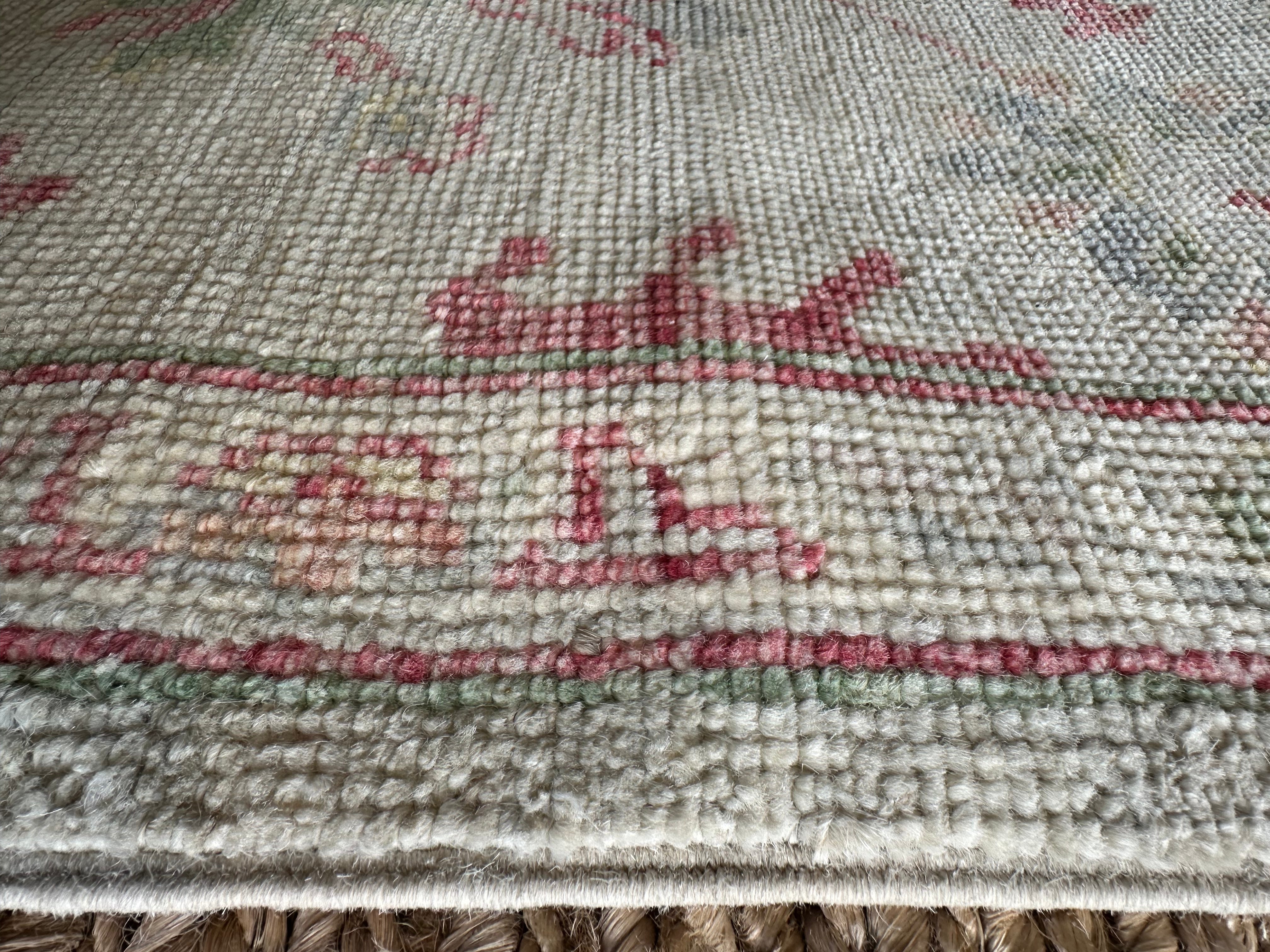 Jodie Elliott 3x9.10 Grey Red Whitewashed Afghani Oushak Runner