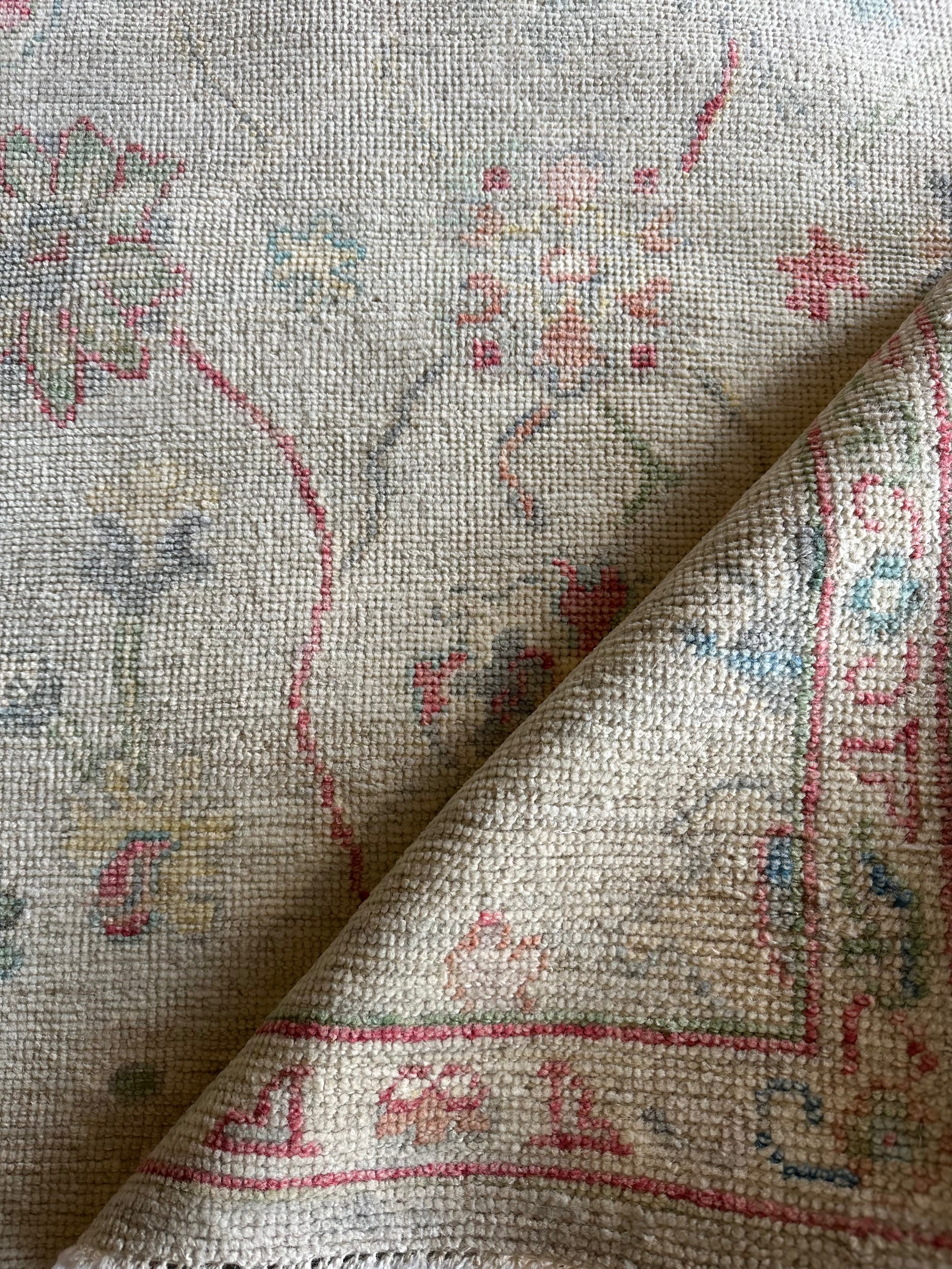 Jodie Elliott 3x9.10 Grey Red Whitewashed Afghani Oushak Runner