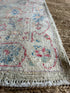 Nikki Sandler 2.7x8.11 Grey Red Whitewashed Afghani Oushak Runner