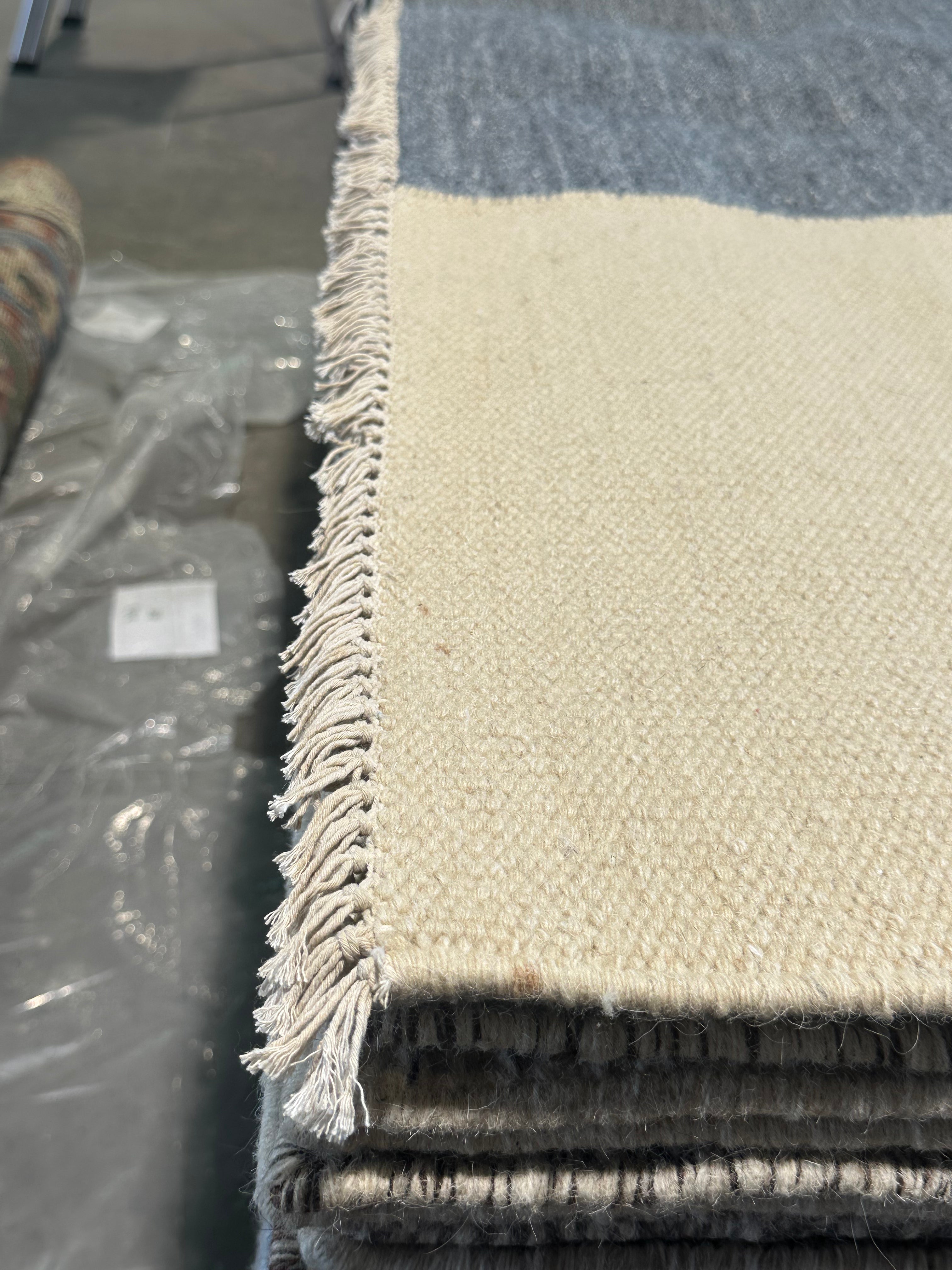 Jay Smith 6.6x9.3 Beige Handwoven Modern Rug