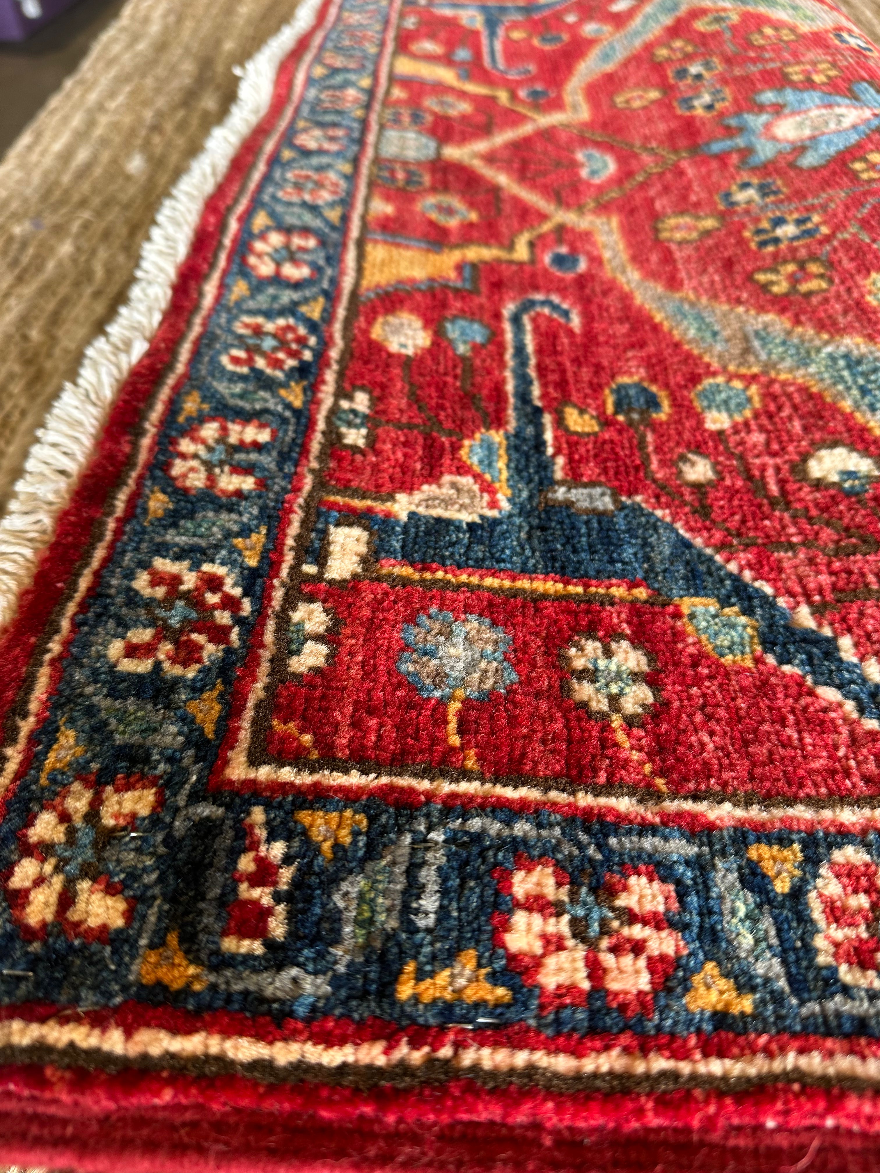 Kate Trefry 2.10x17.7 Red Chobi Afghani Runner