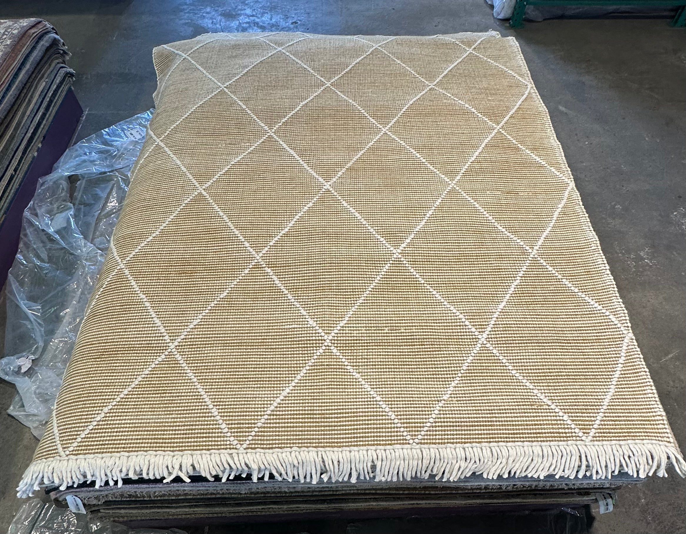 Jacob Rapini 6.9x9.3 Gold Handwoven Modern Rug