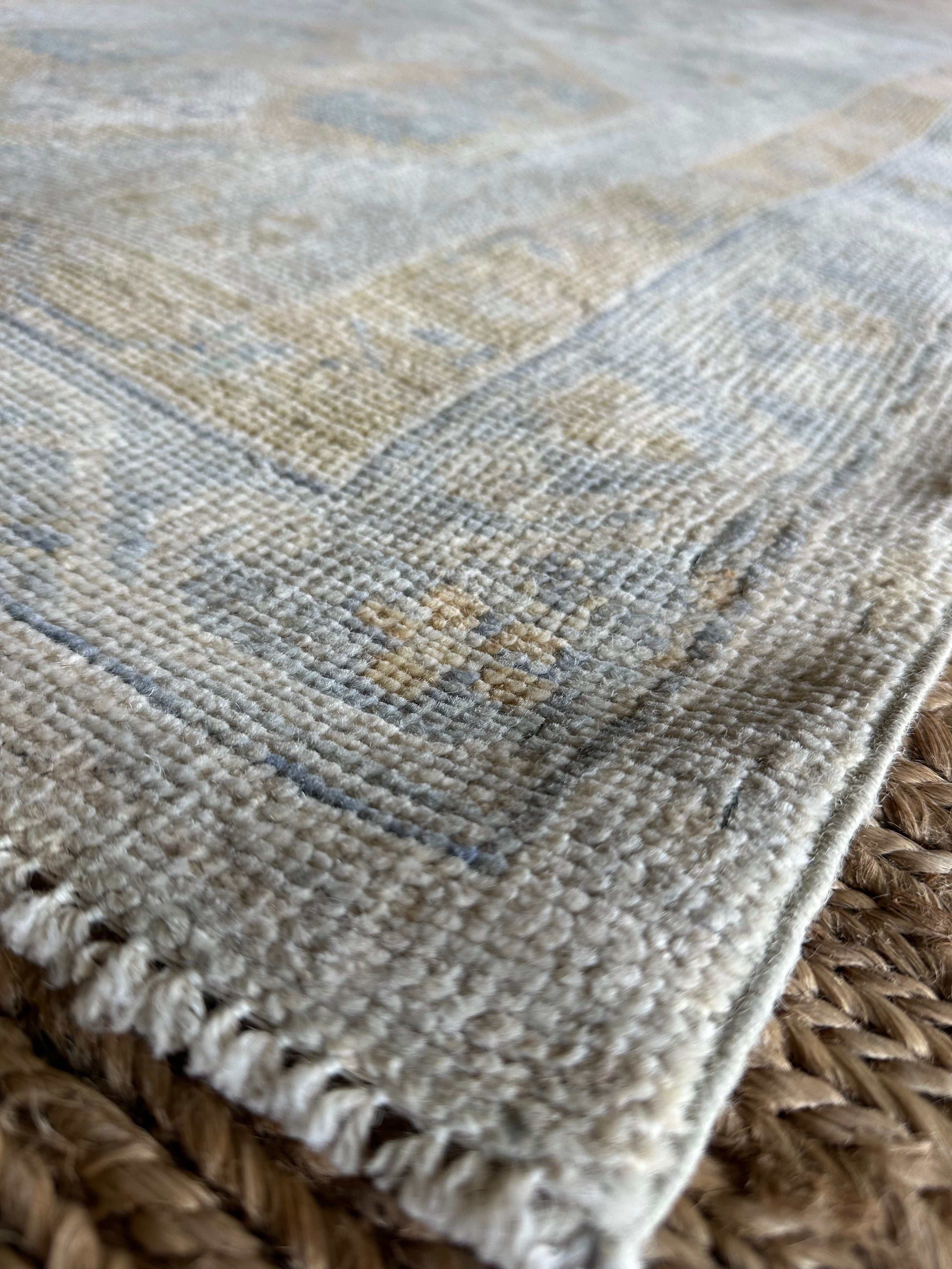 Danielle Brathwaite-Lynch 2.11x9.10 Cream Whitewashed Afghani Oushak Runner