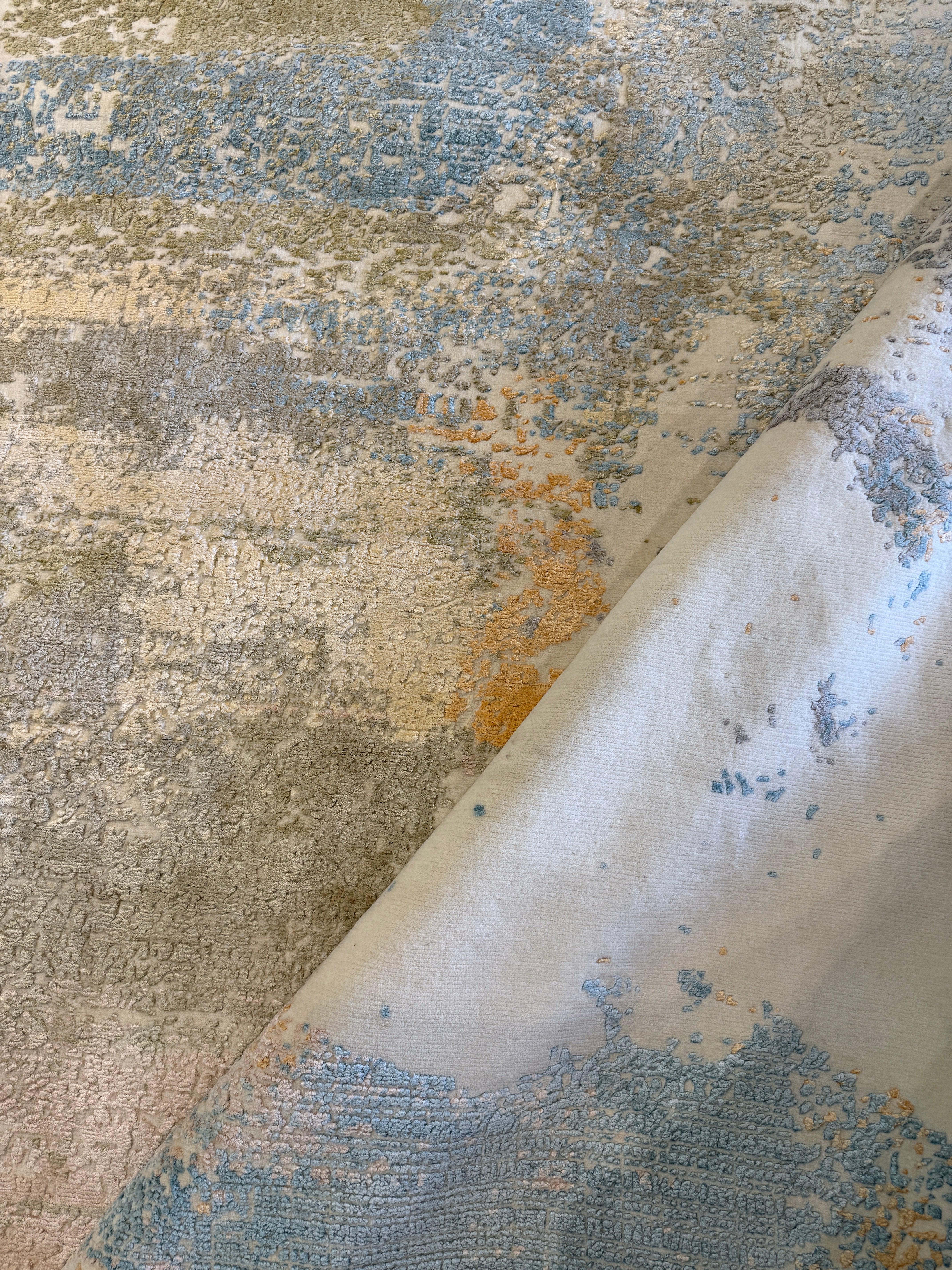 Elio Strafford 9x12 Blue Hand-Knotted Modern Abstract Rug