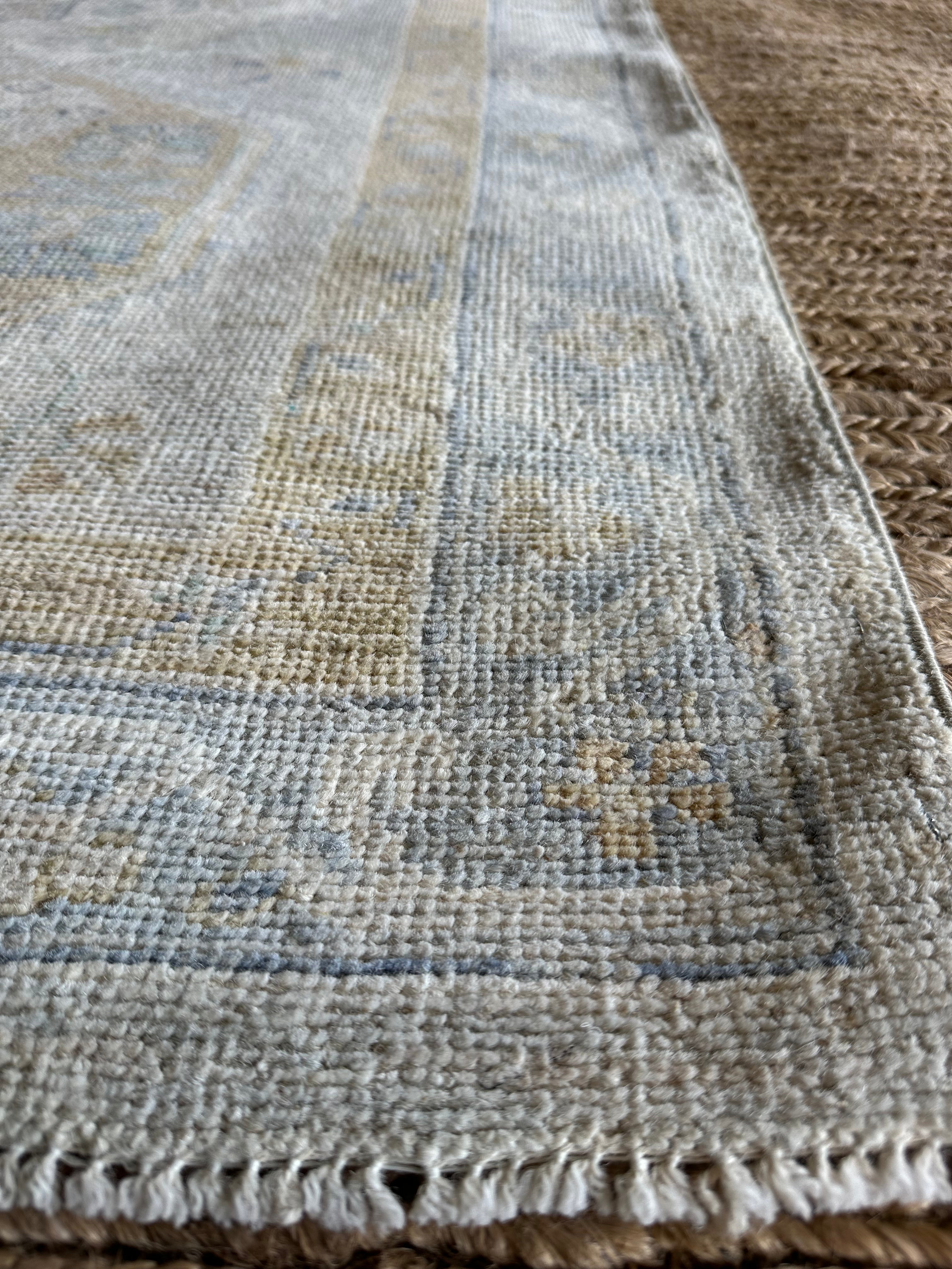 Danielle Brathwaite-Lynch 2.11x9.10 Cream Whitewashed Afghani Oushak Runner
