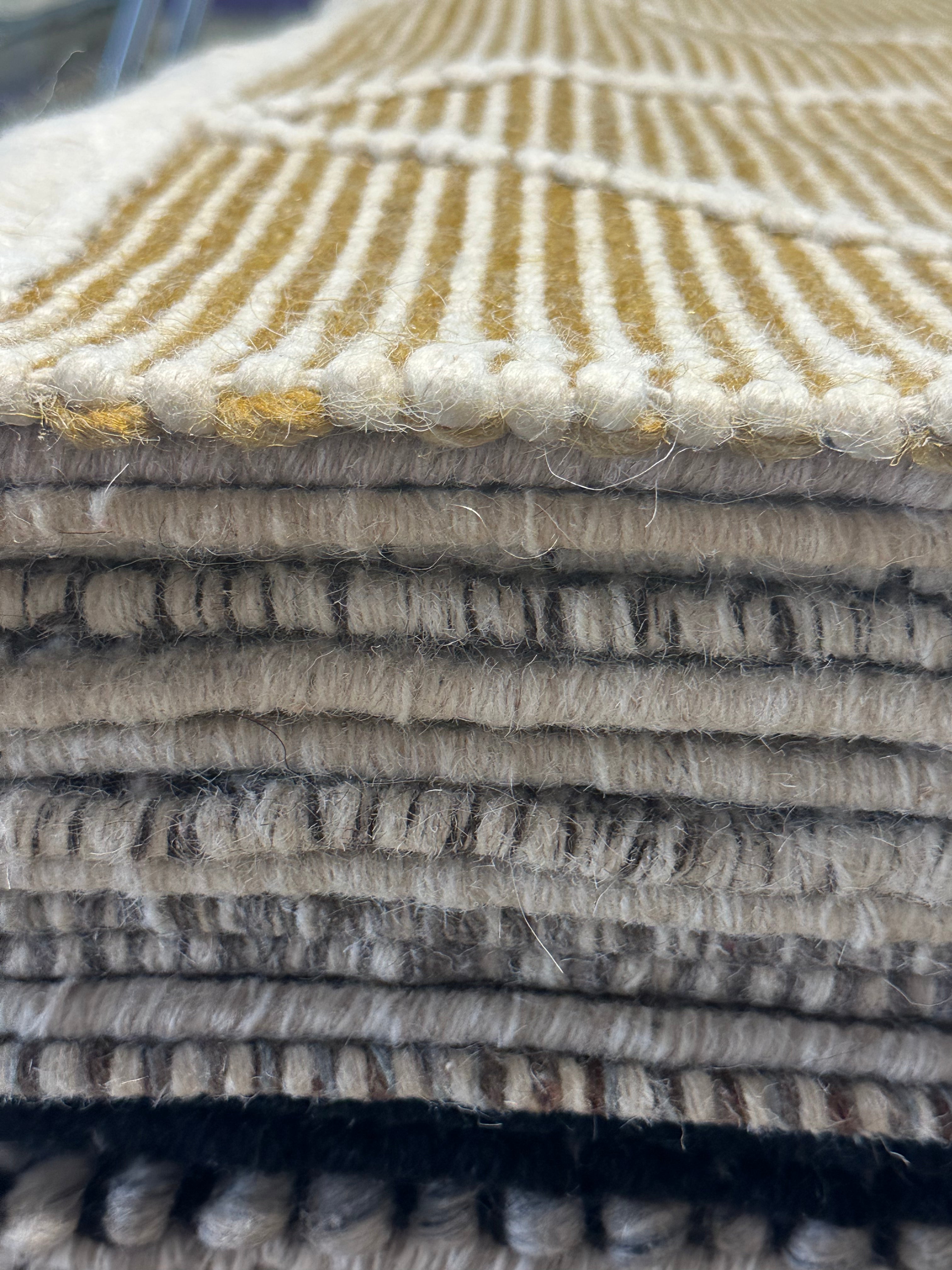 Jacob Rapini 6.9x9.3 Gold Handwoven Modern Rug