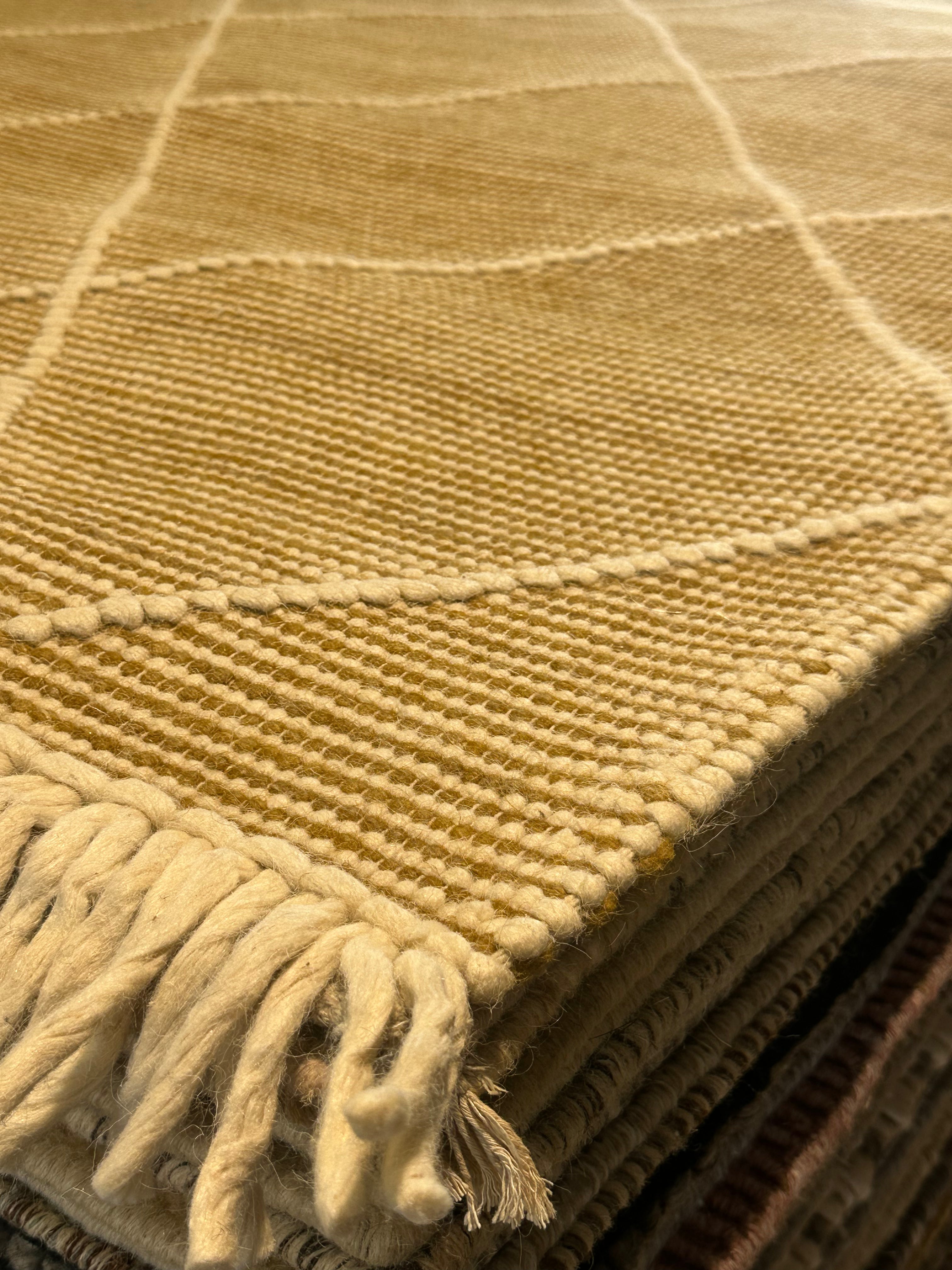 Jacob Rapini 6.9x9.3 Gold Handwoven Modern Rug