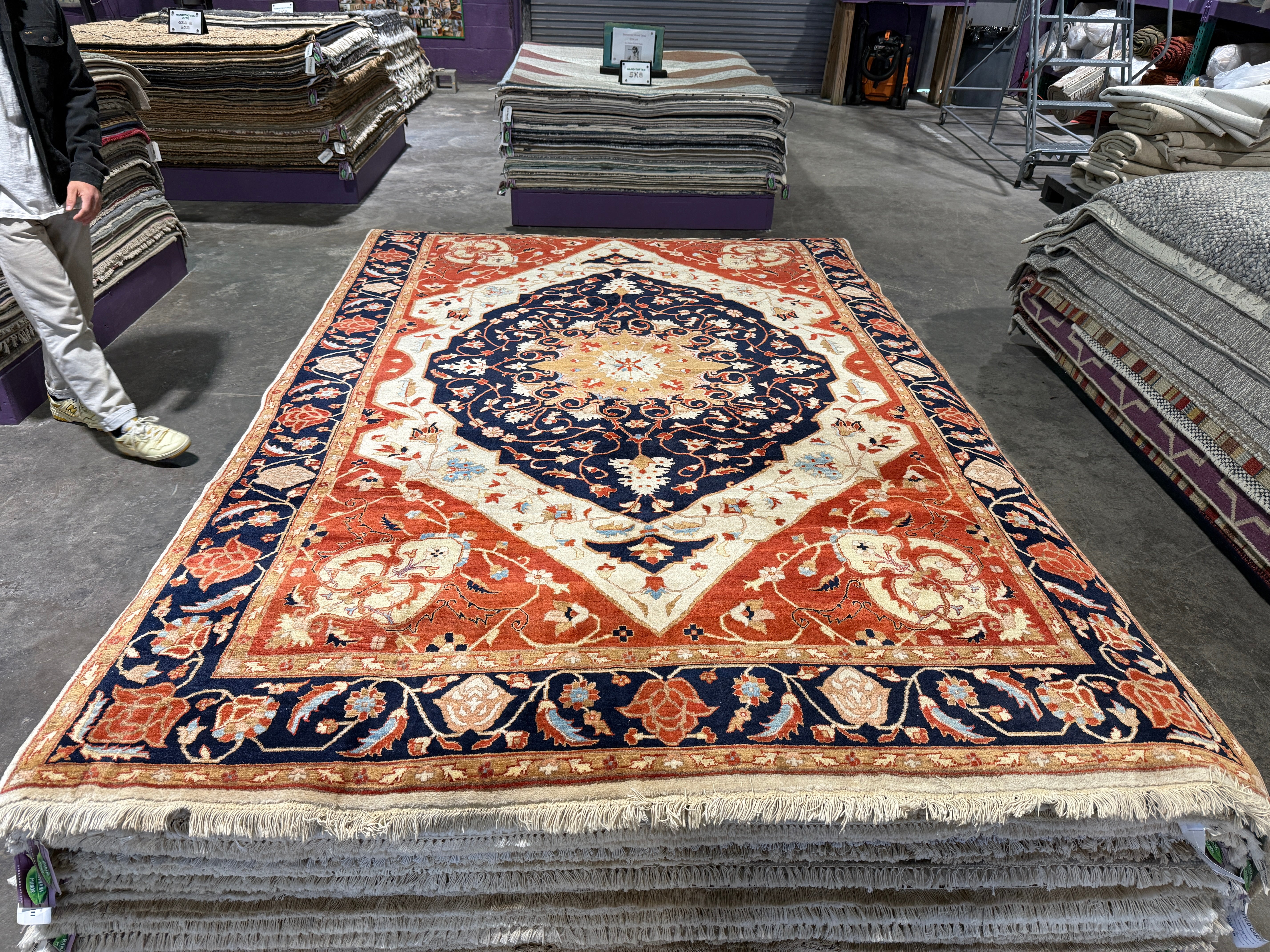 Karen Wheeler 6.2x9.5 Turkish Oushak Red Rug