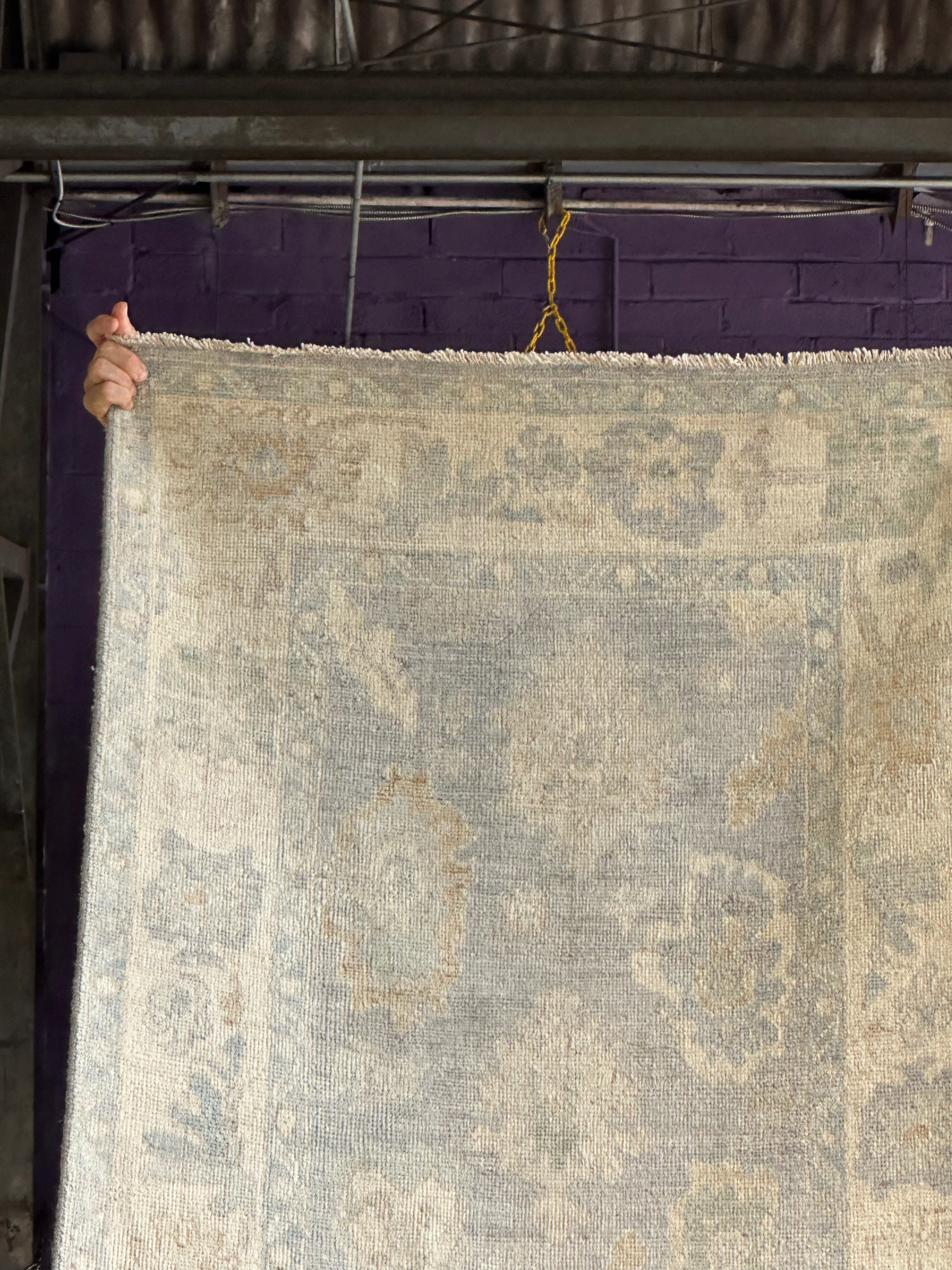 Debra Hale 2.11x23.8 Cream Whitewashed Afghani Oushak Runner