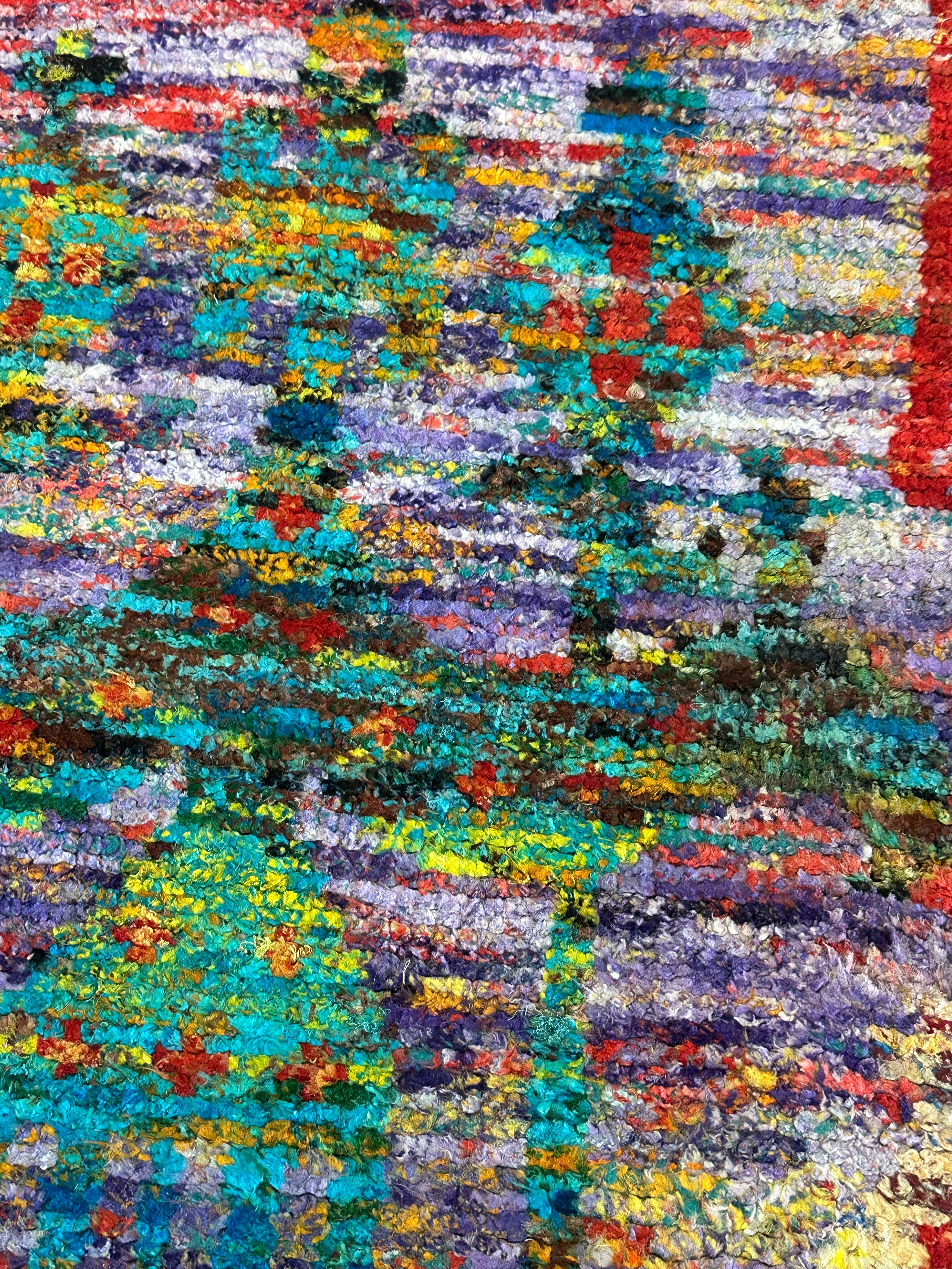 Carlos Sanz Multi-Color 6x8.6 Hand-Knotted Modern Rug