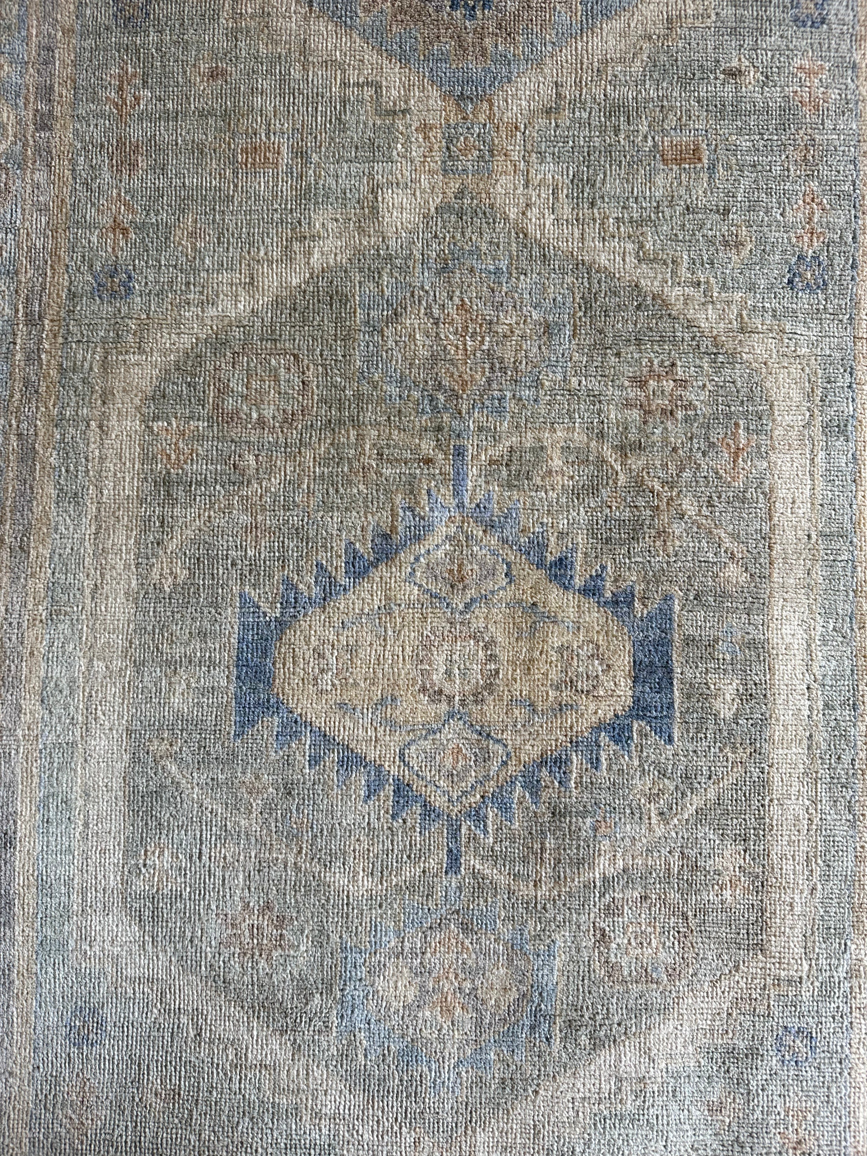 Alanna Bale 3.1x23.5 Grey Blue Whitewashed Afghani Oushak Runner