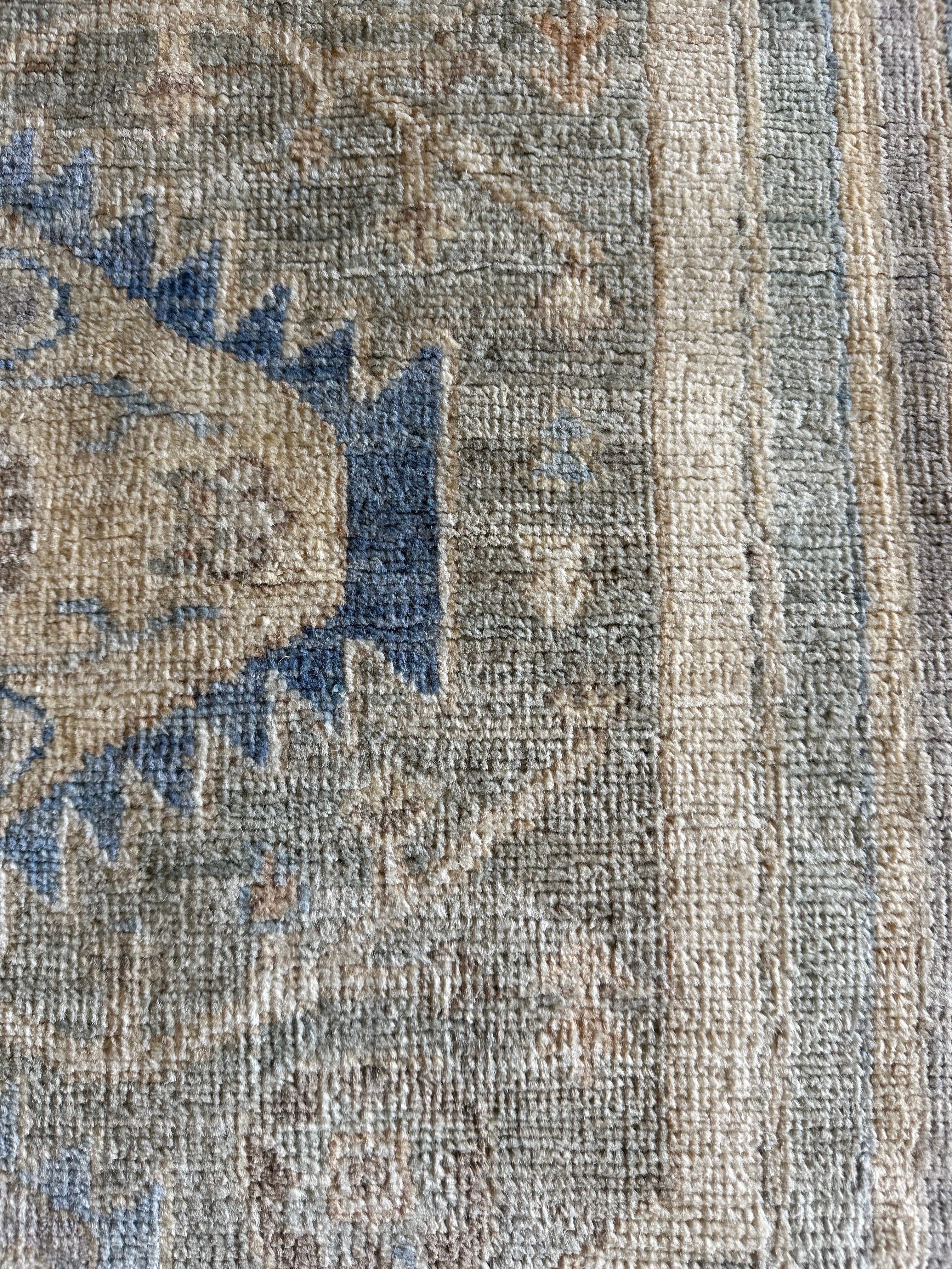 Alanna Bale 3.1x23.5 Grey Blue Whitewashed Afghani Oushak Runner