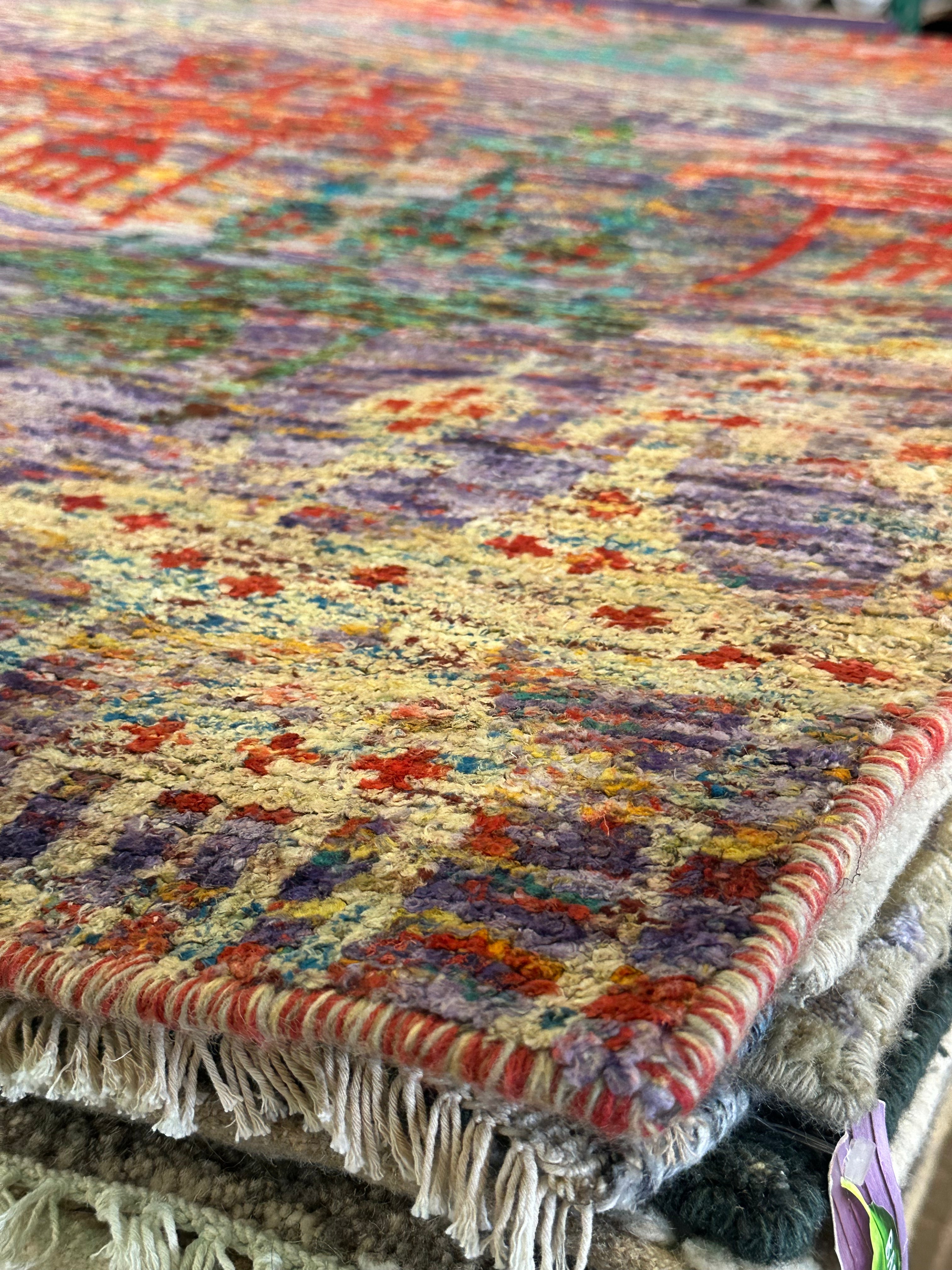 Carlos Sanz Multi-Color 6x8.6 Hand-Knotted Modern Rug