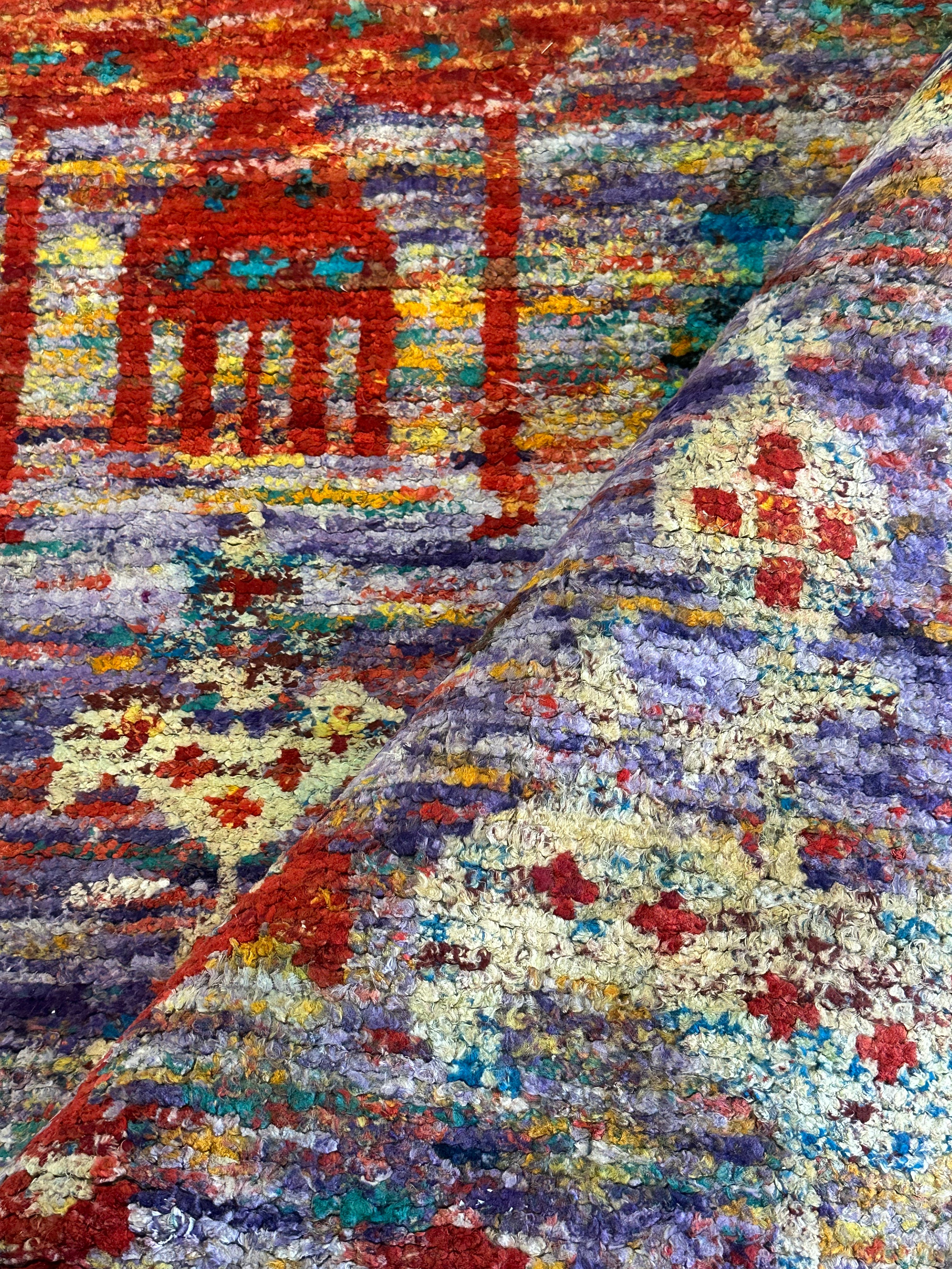 Carlos Sanz Multi-Color 6x8.6 Hand-Knotted Modern Rug