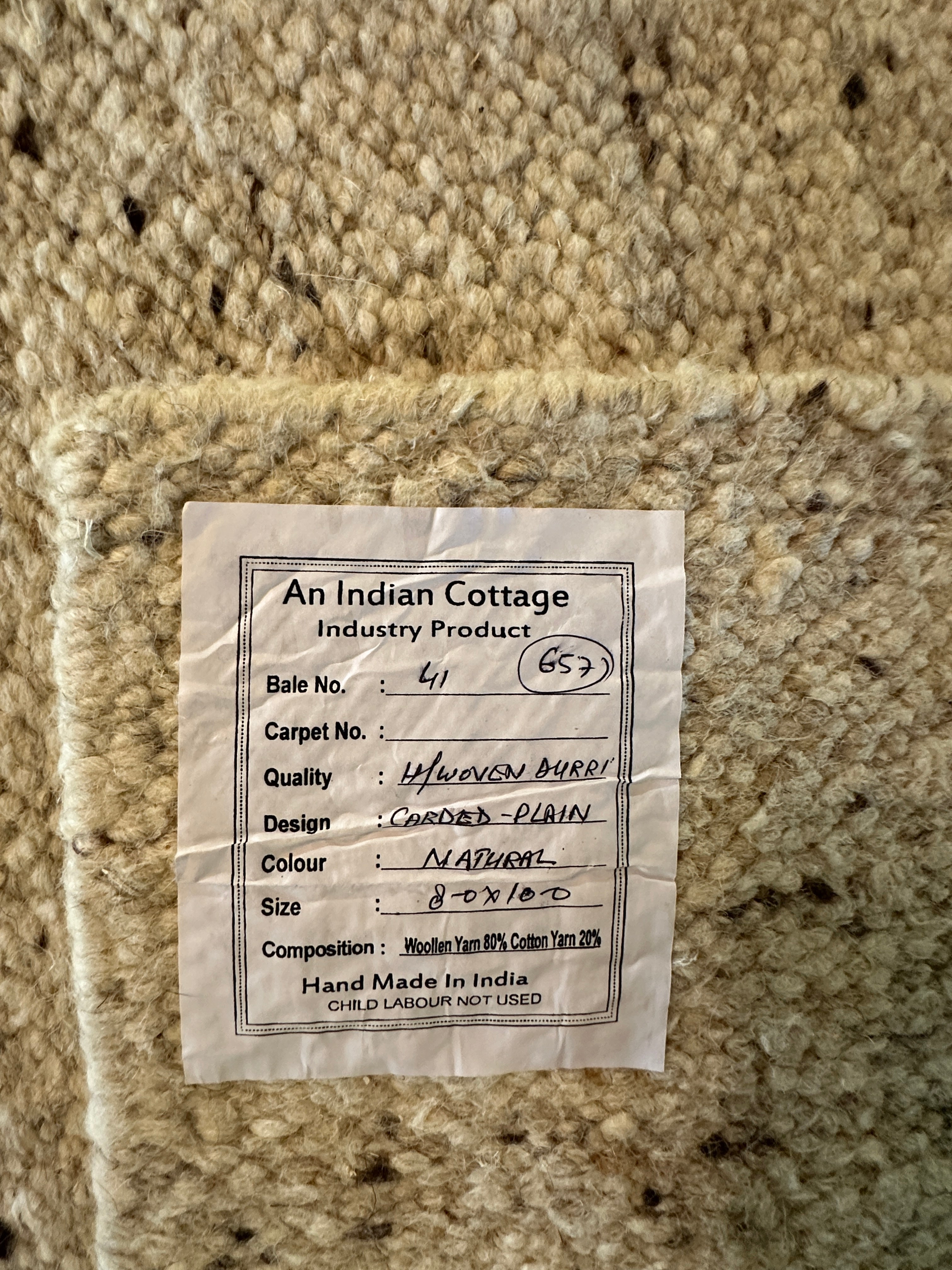 Hinkle 8x10 Hand-Woven Textured Modern Beige