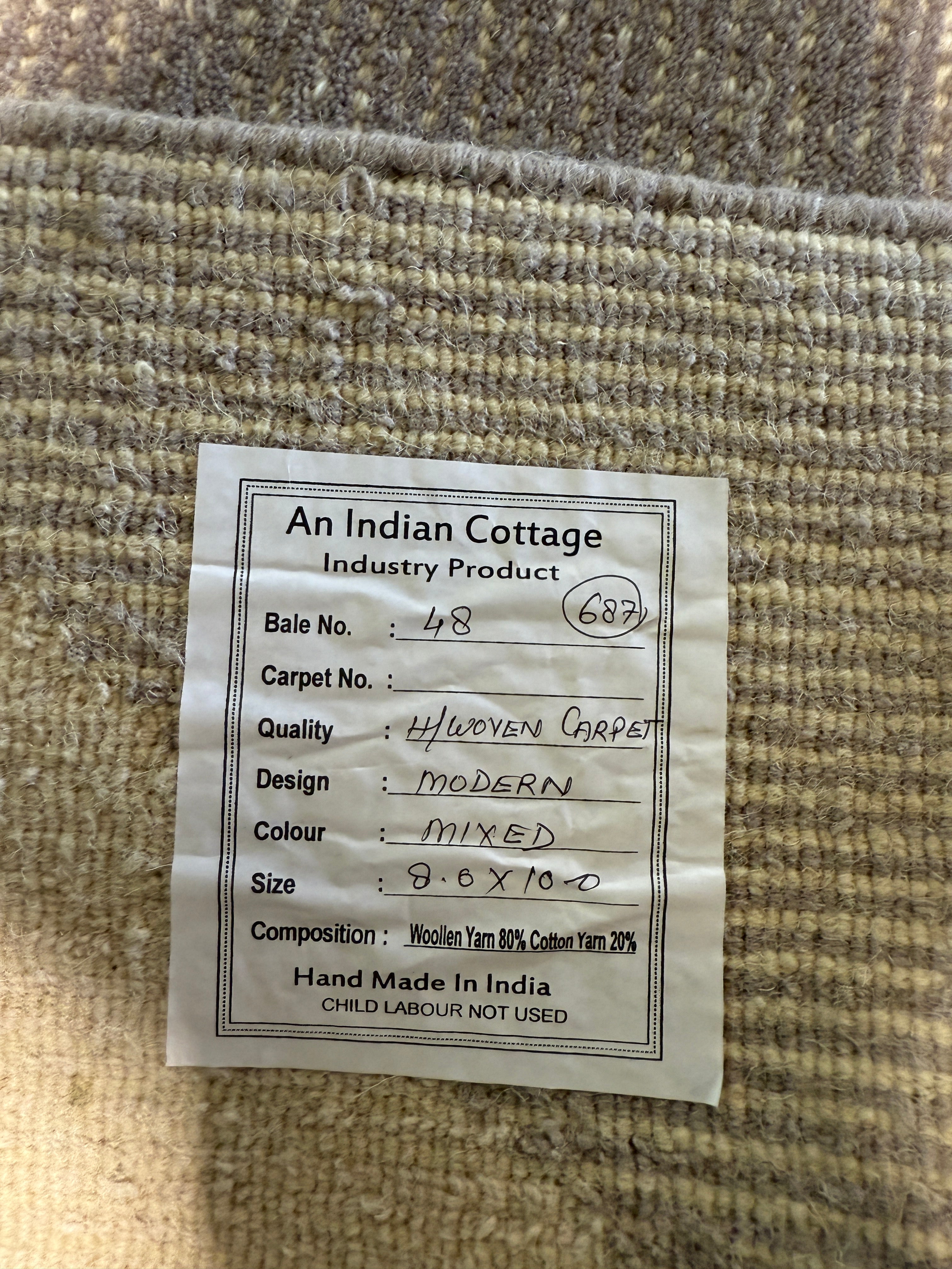 Garrett Aida 8x10 Grey Handwoven Modern Rug