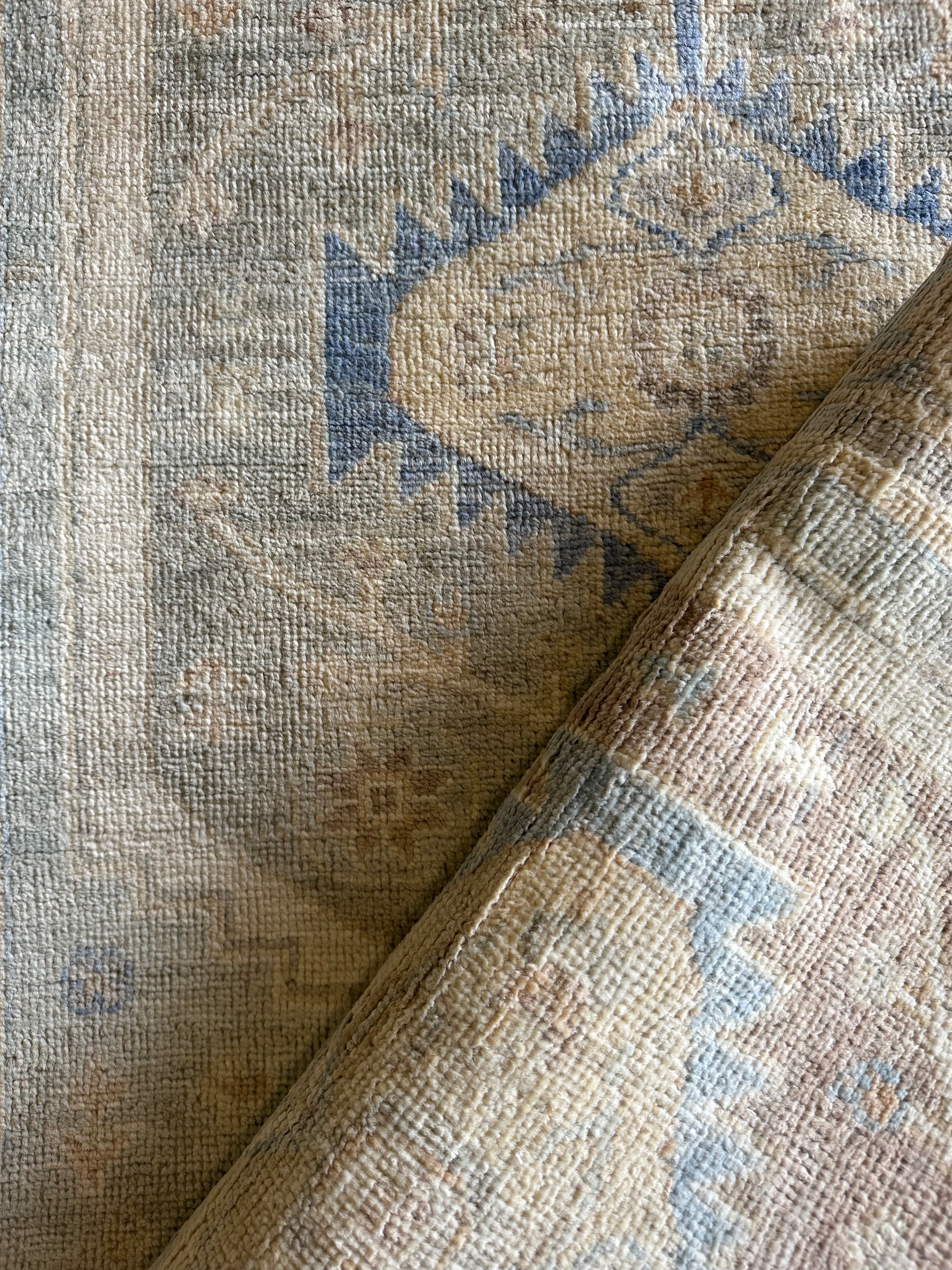 Alanna Bale 3.1x23.5 Grey Blue Whitewashed Afghani Oushak Runner