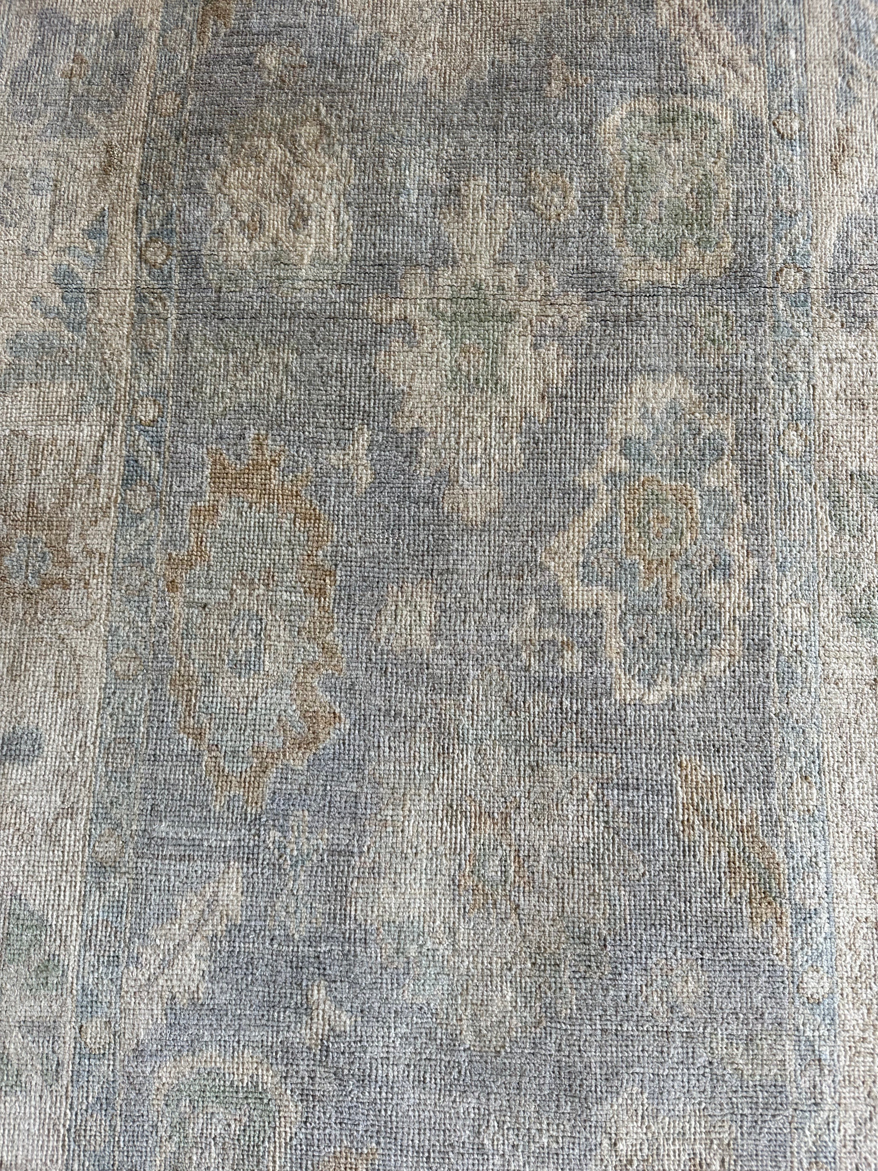 Kiki 3.1x23.7 Blue Whitewashed Afghani Oushak Runner