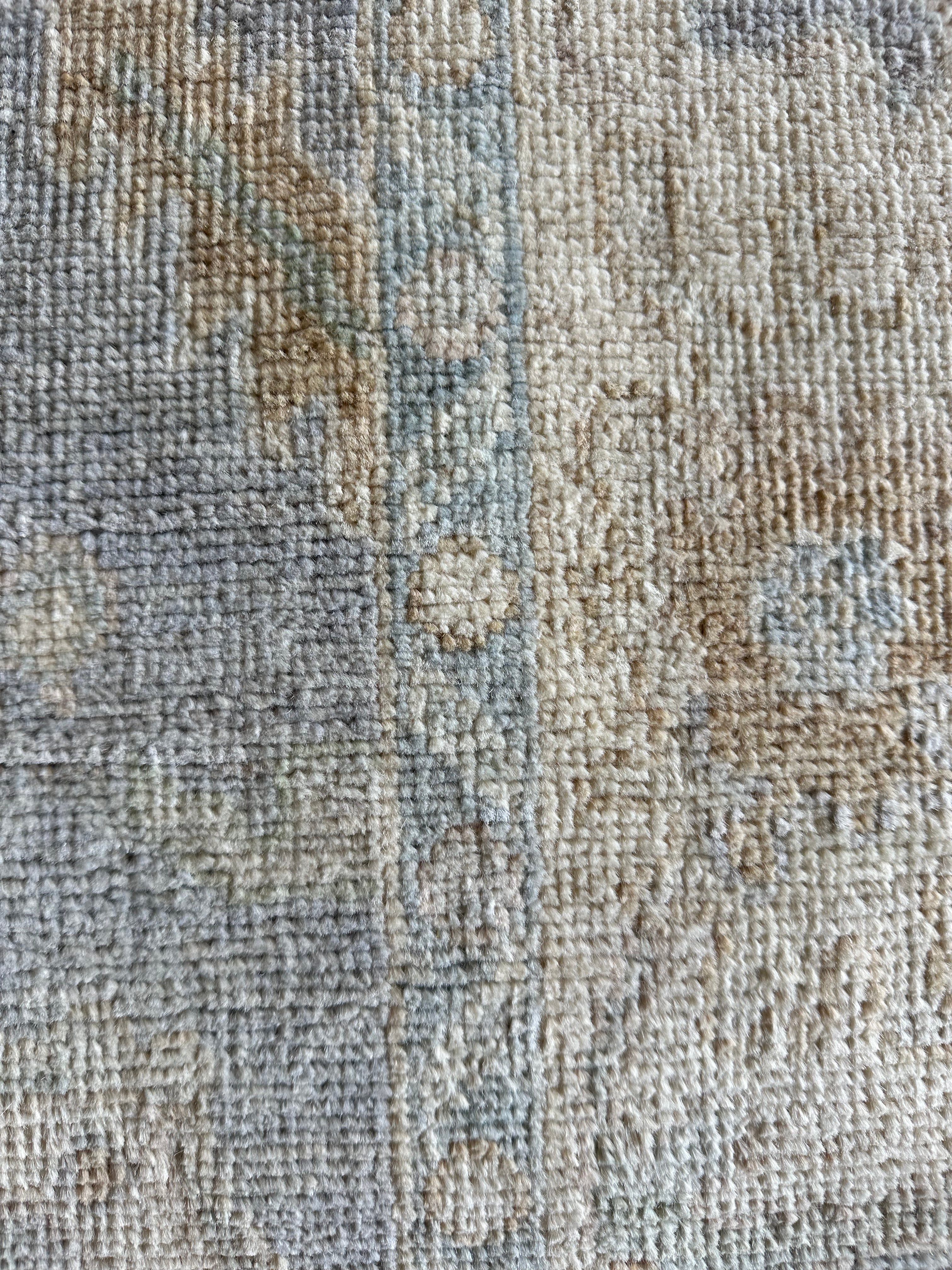 Kiki 3.1x23.7 Blue Whitewashed Afghani Oushak Runner